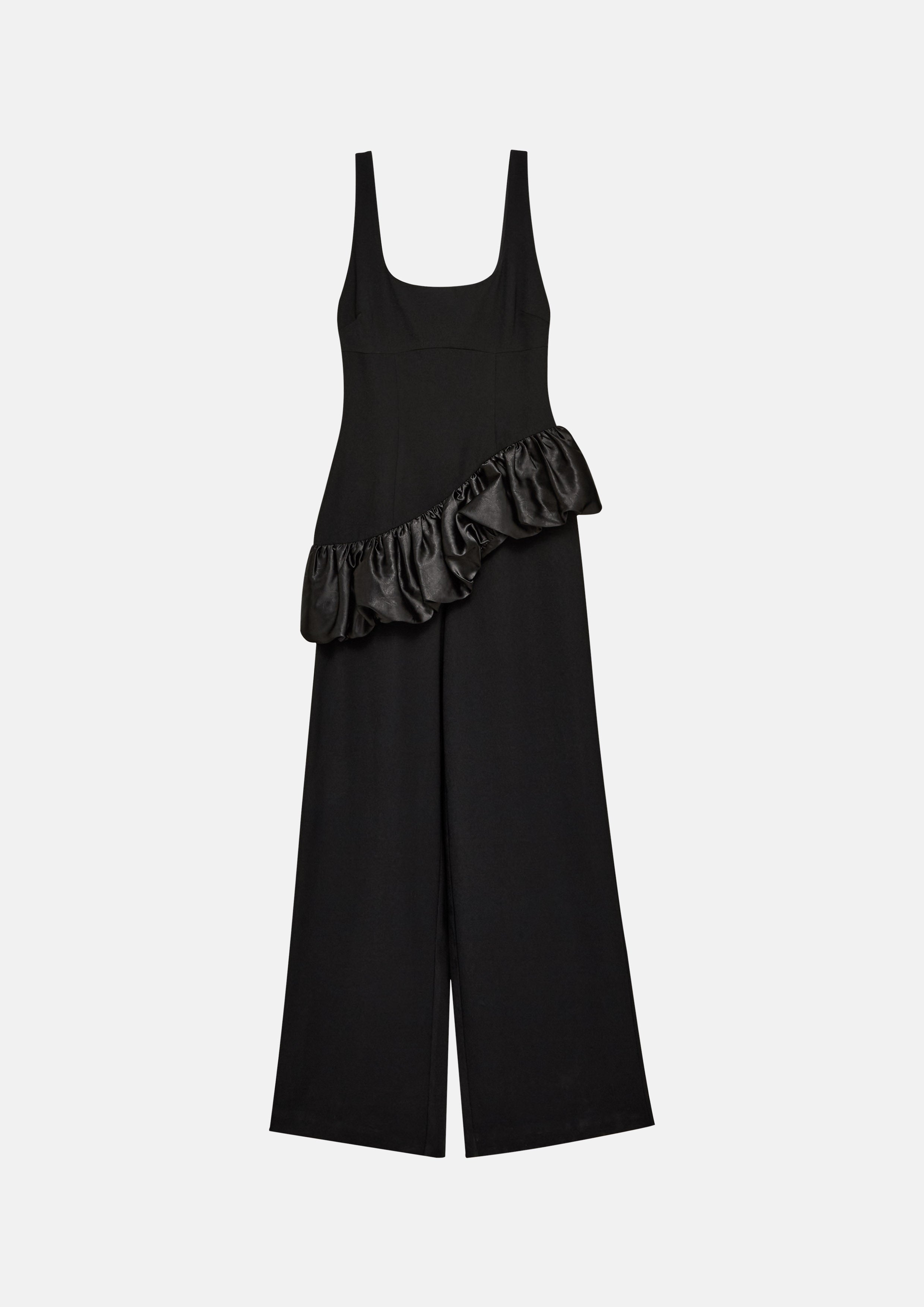 Strap Ruffle Trim Jumpsuit