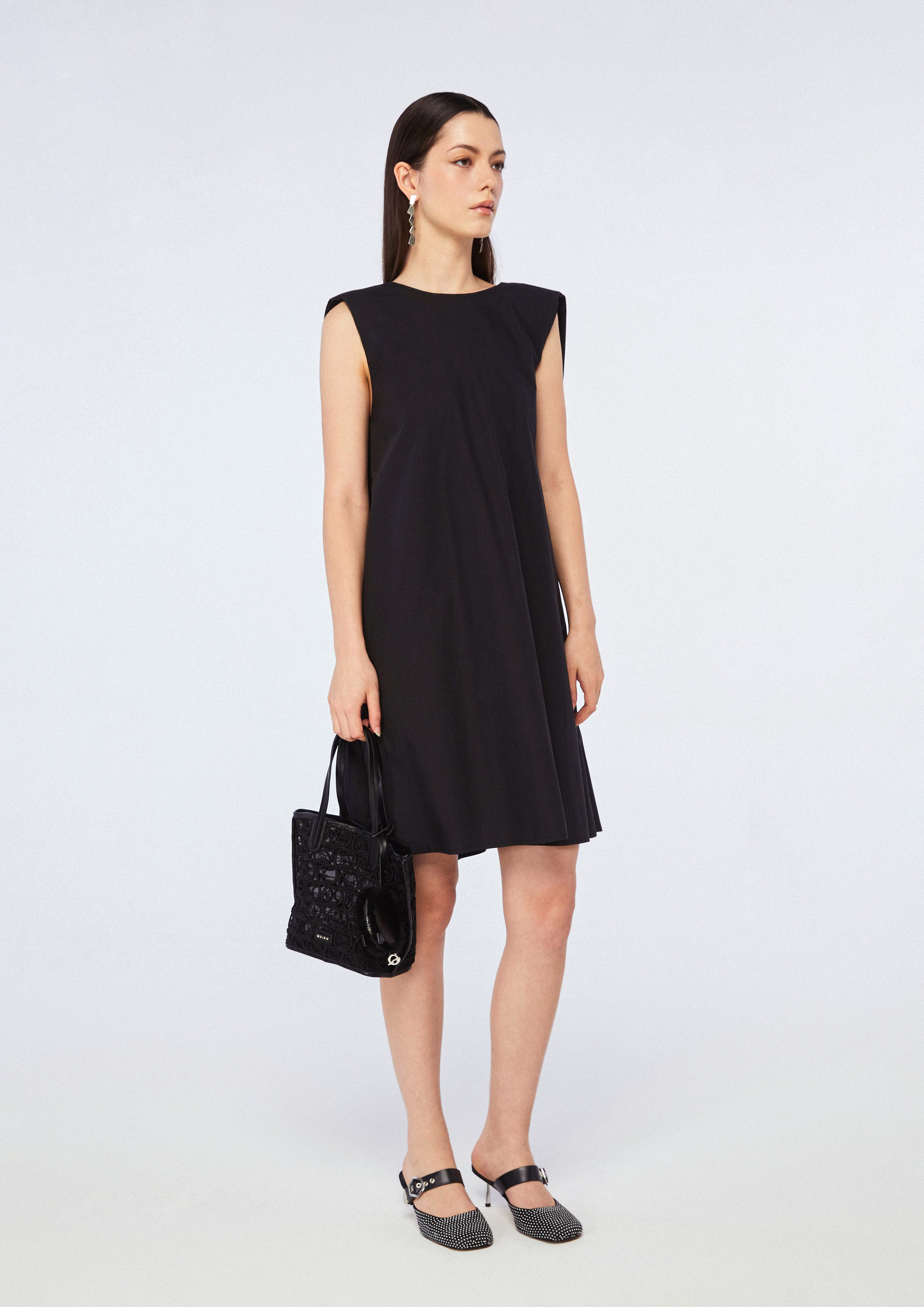 Back Drape Sleeveless Mini Dress