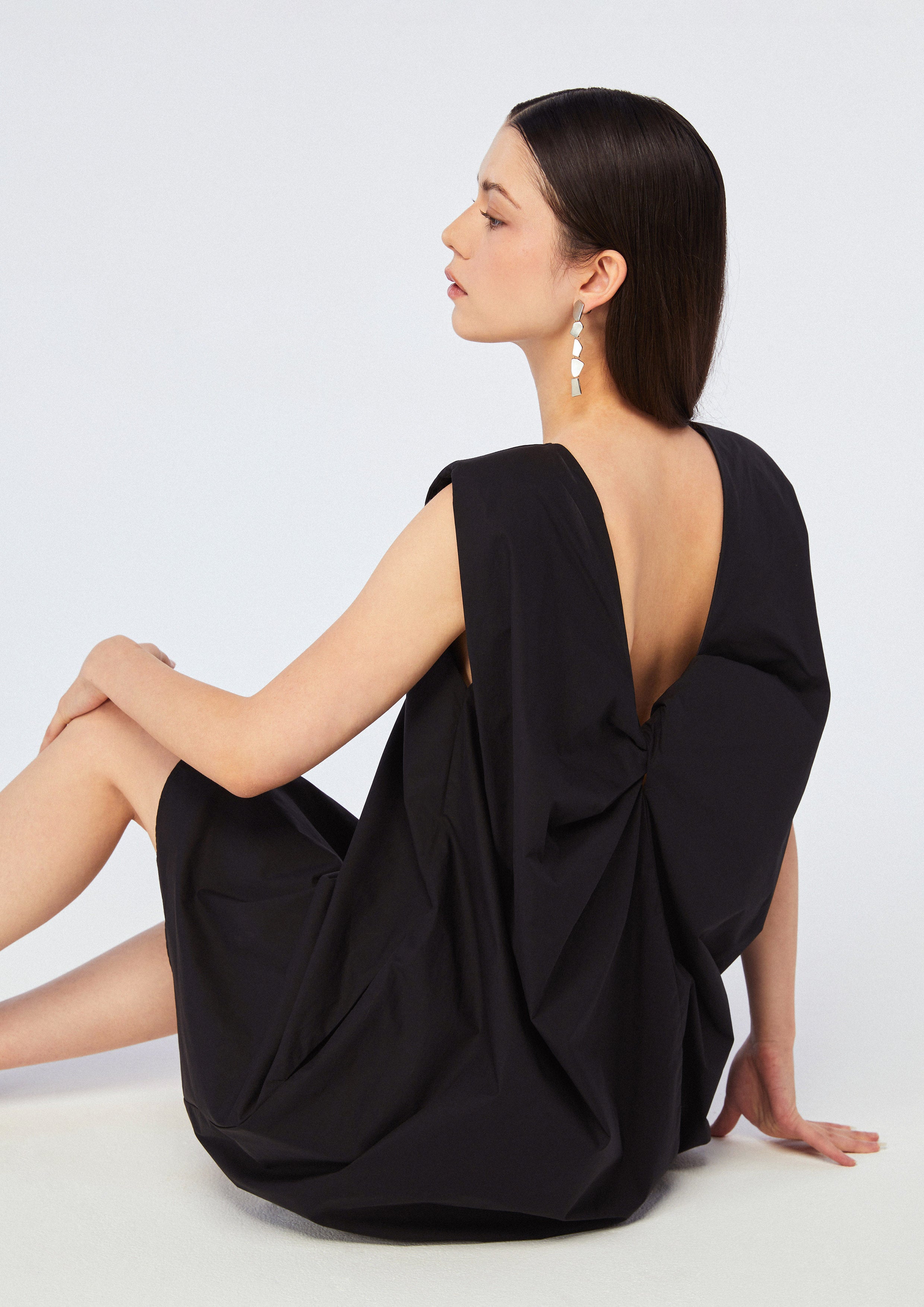 Back Drape Sleeveless Mini Dress