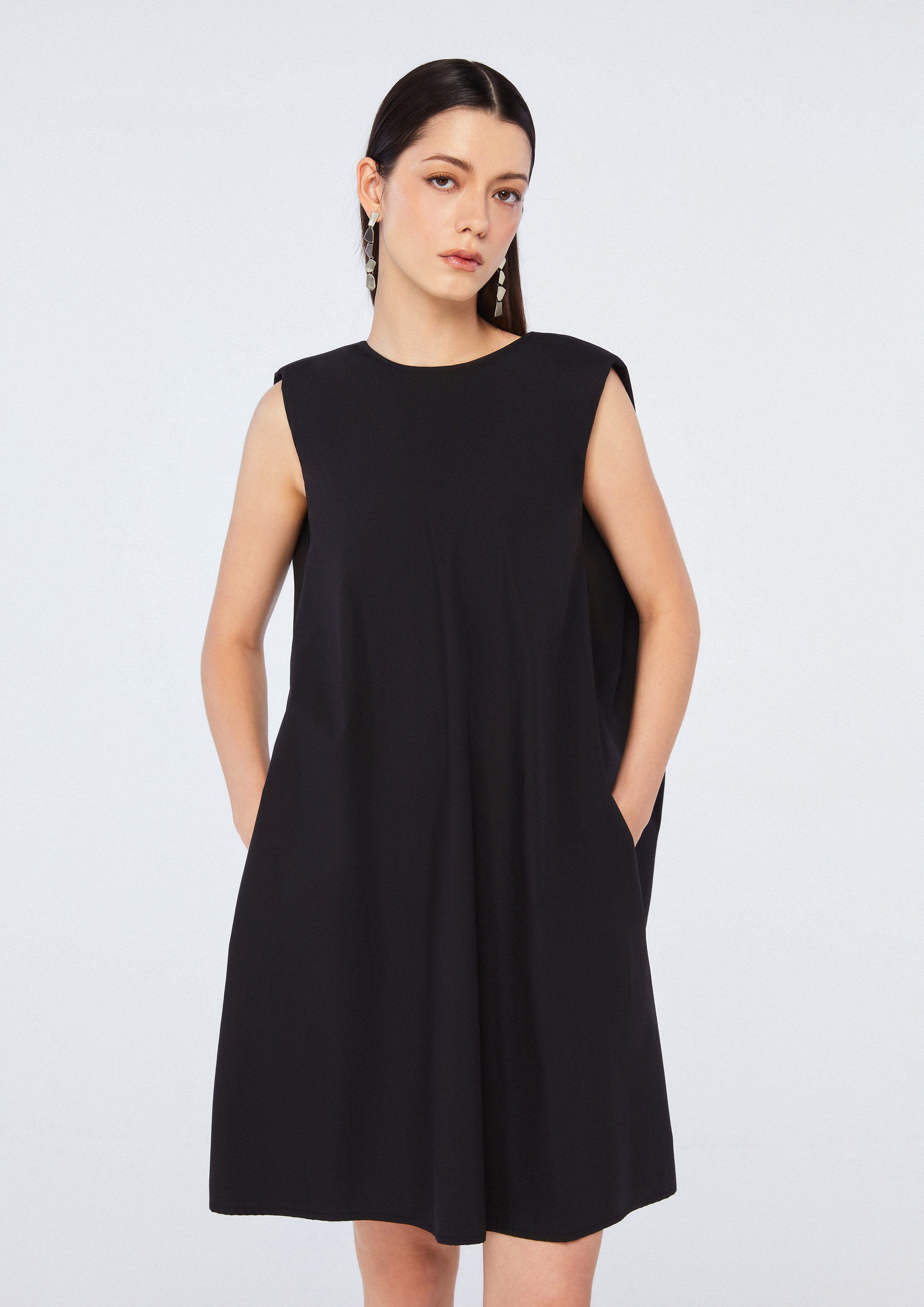 Back Drape Sleeveless Mini Dress