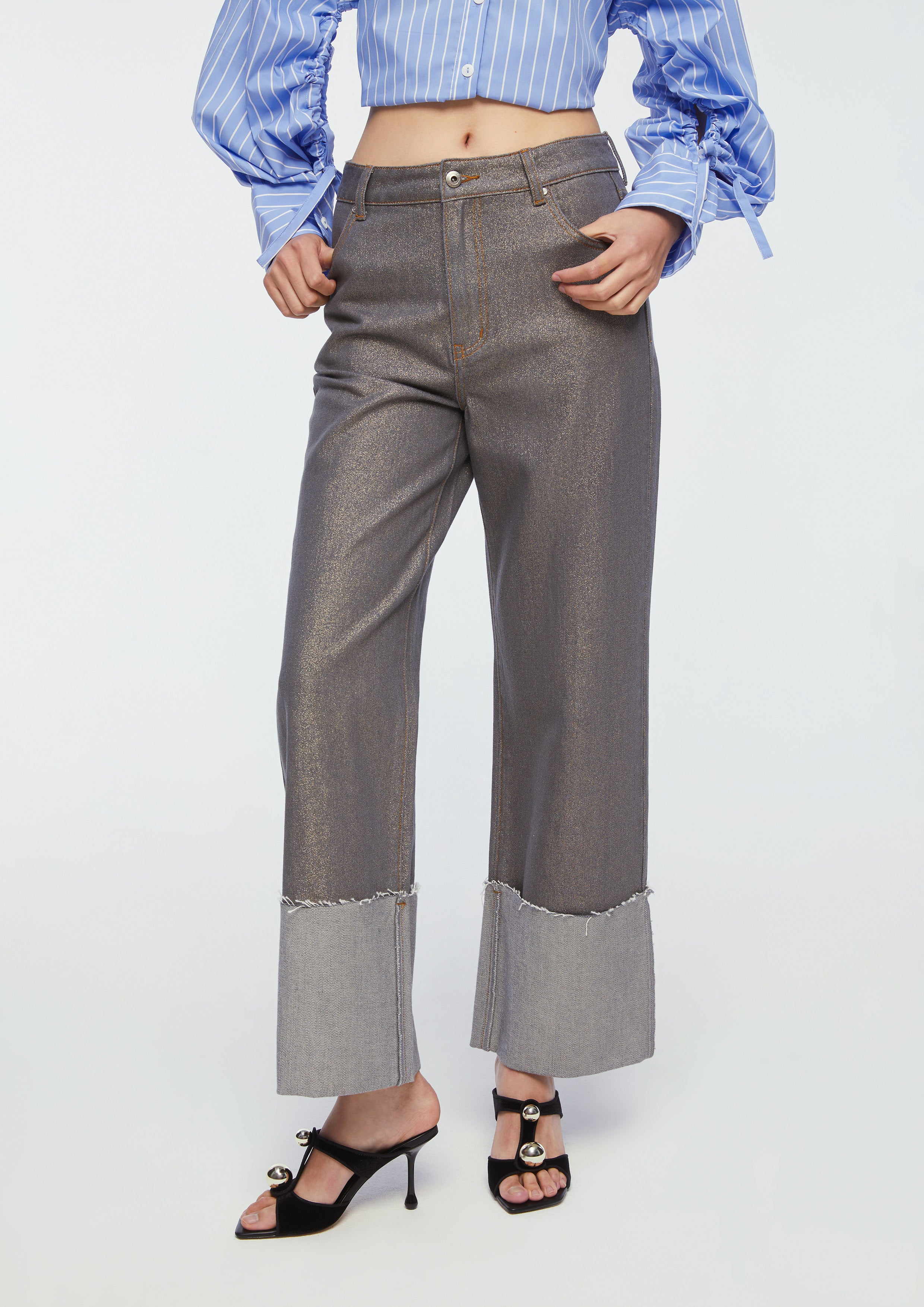 Turn Up Denim Pants