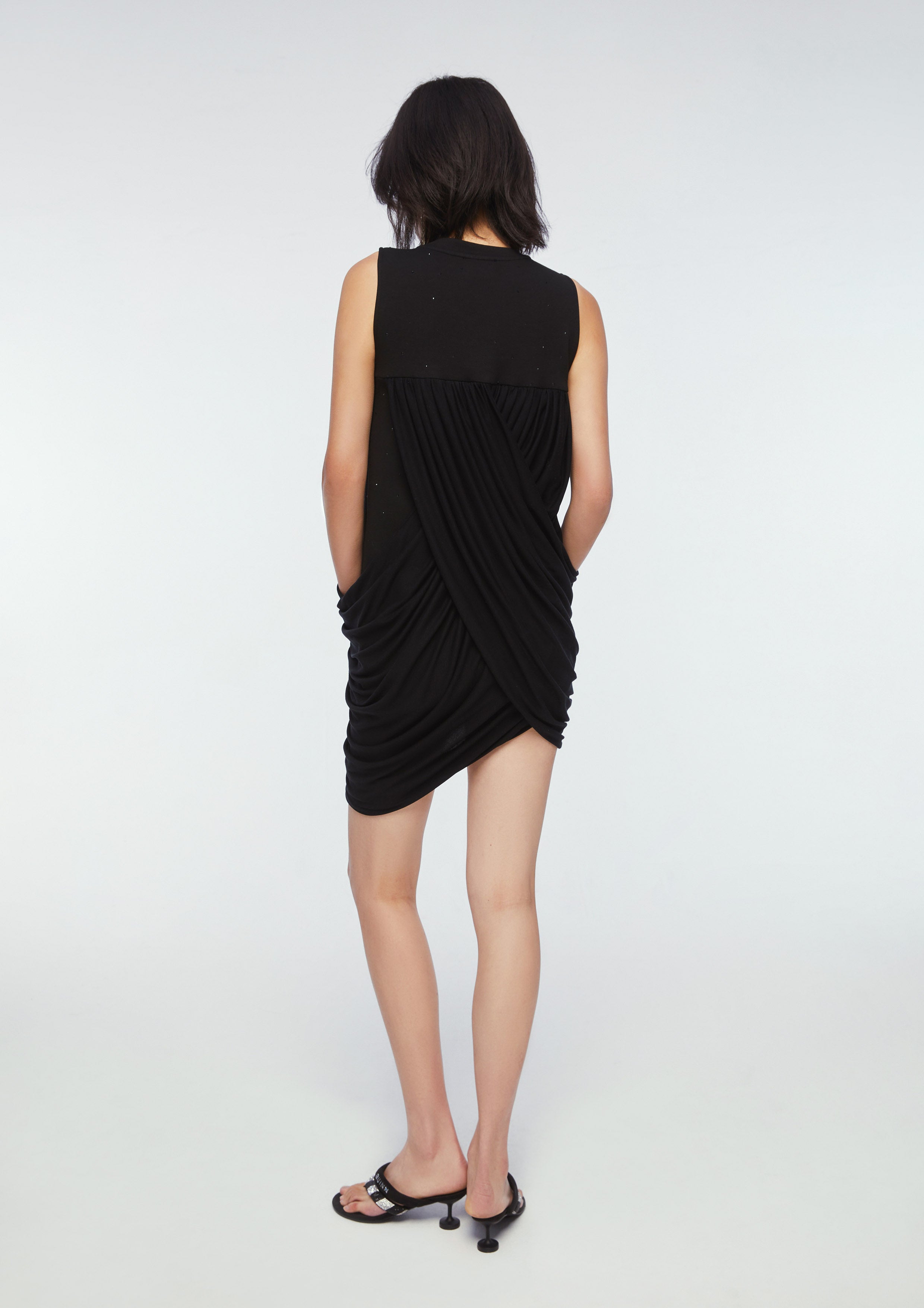 Mini Dress Diagonal Cut Skirt