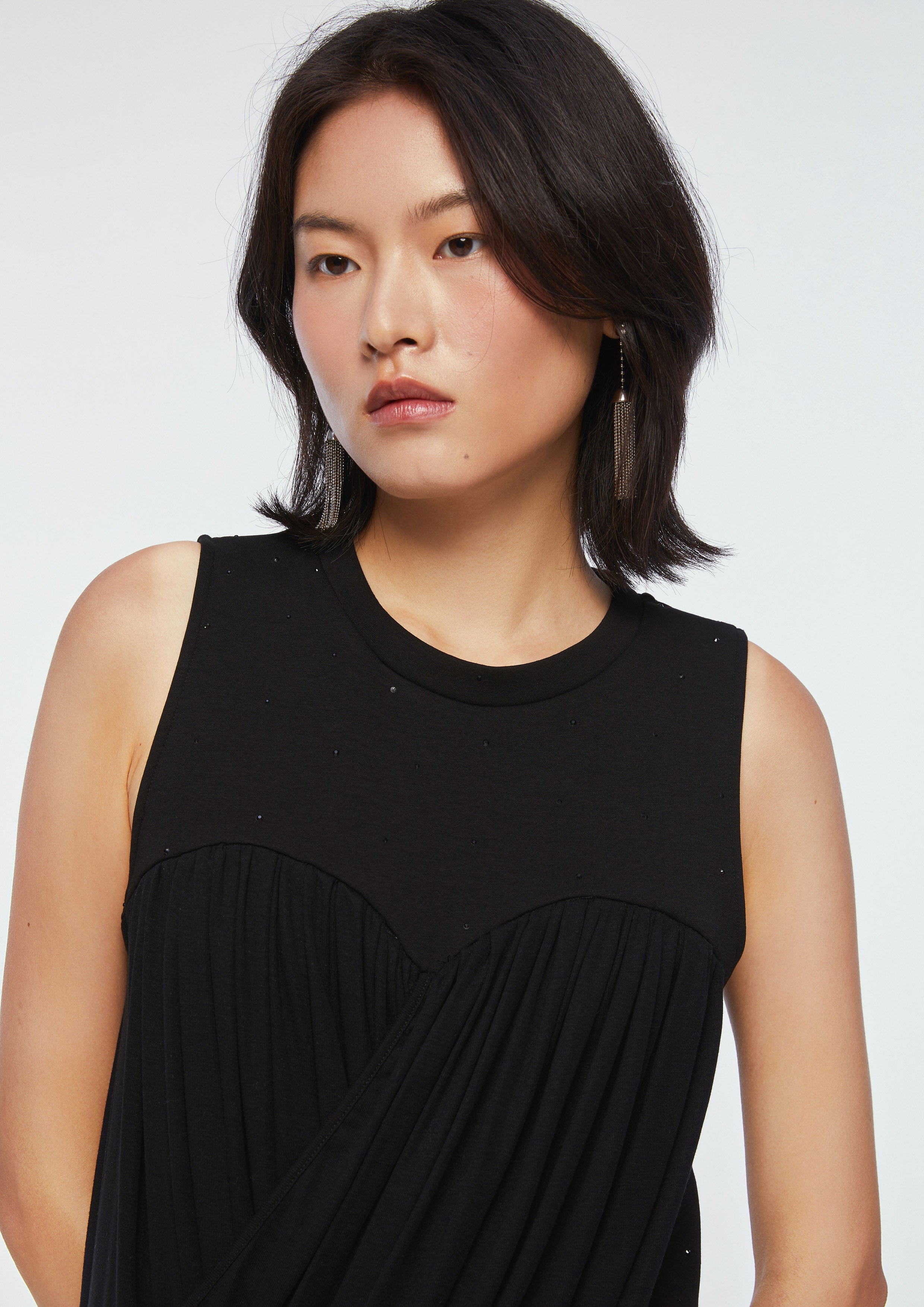 Mini Dress Diagonal Cut Skirt