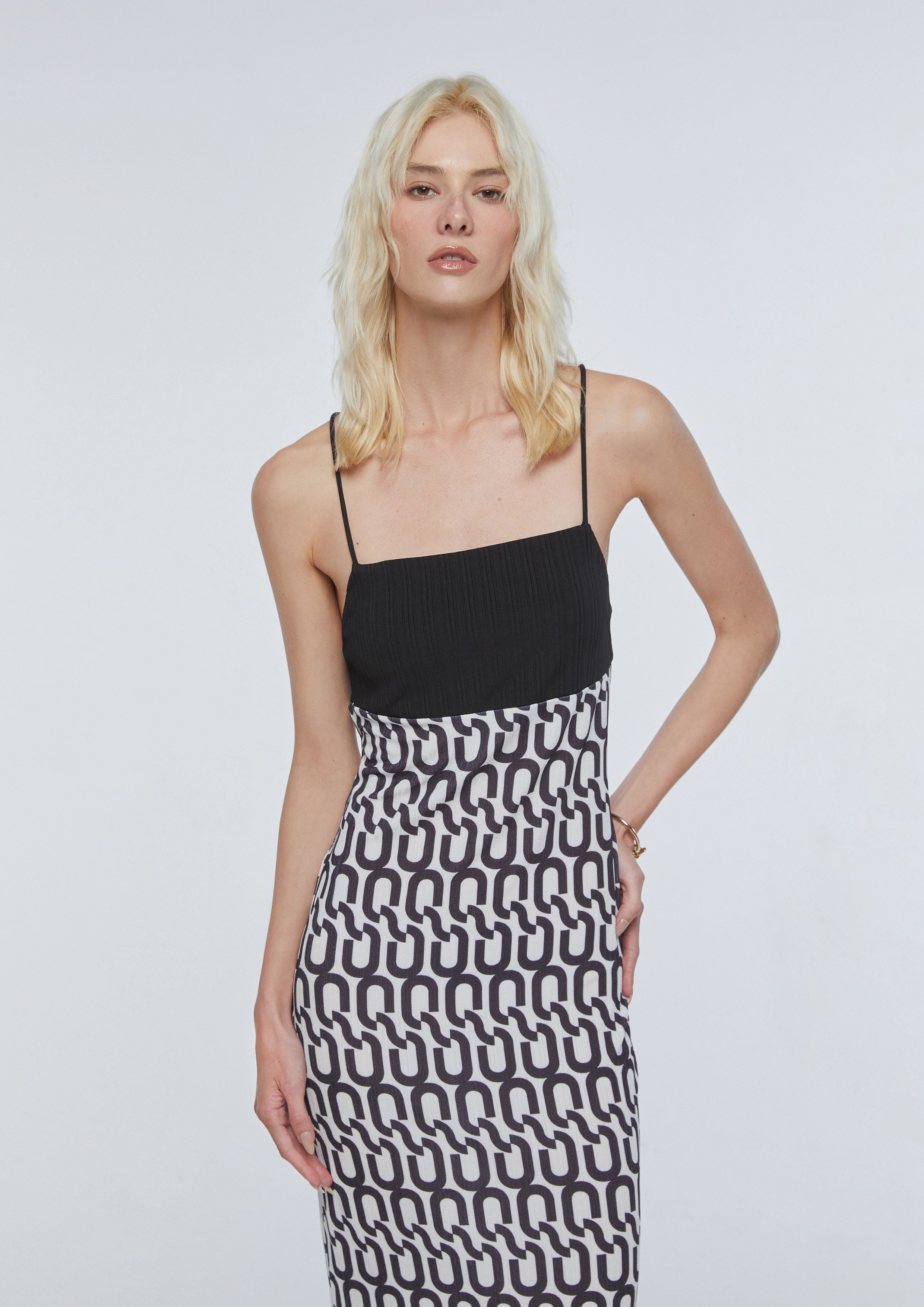 Monogram Strap Mini Dress