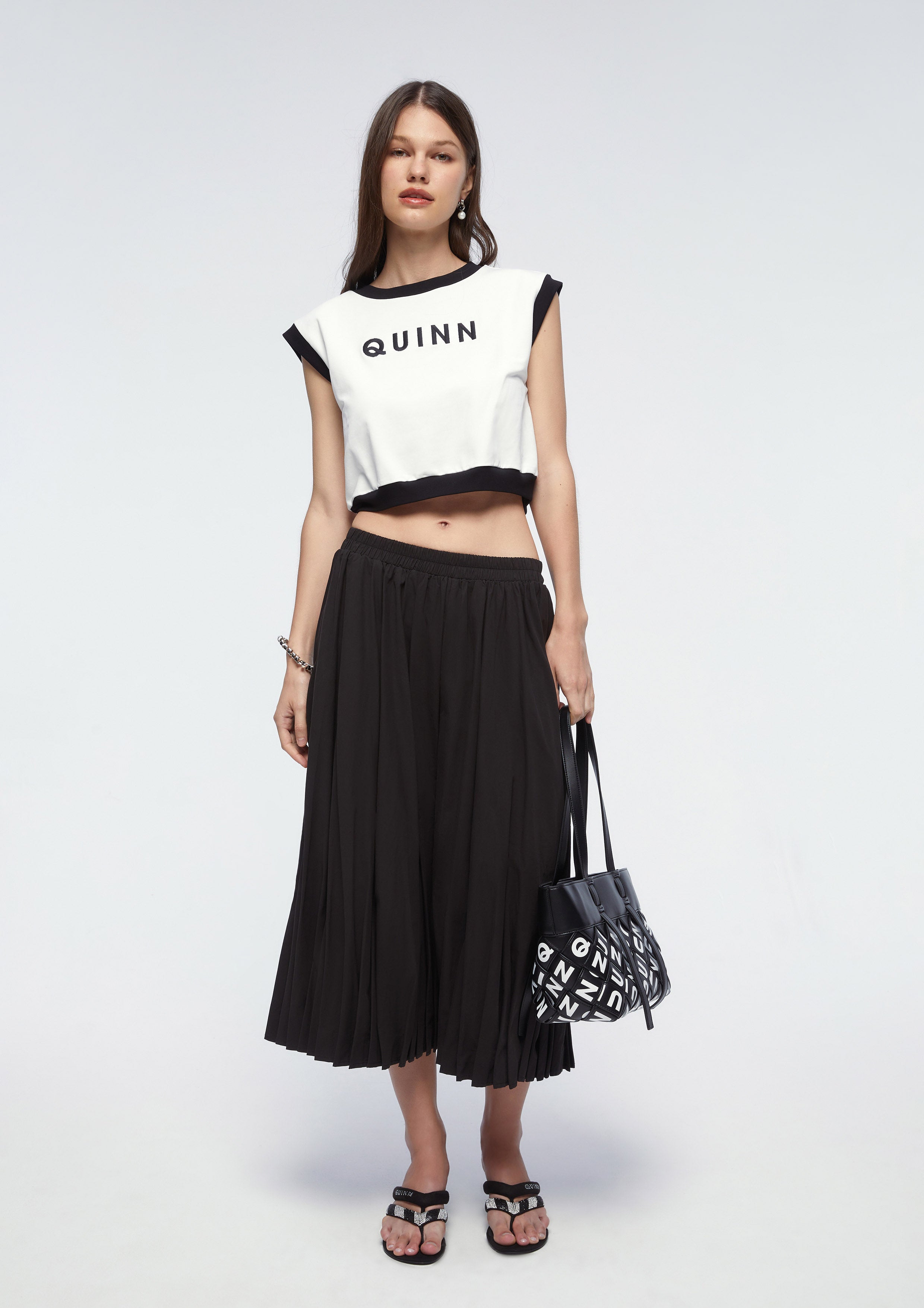 Crop Logo Embroidery T-Shirt