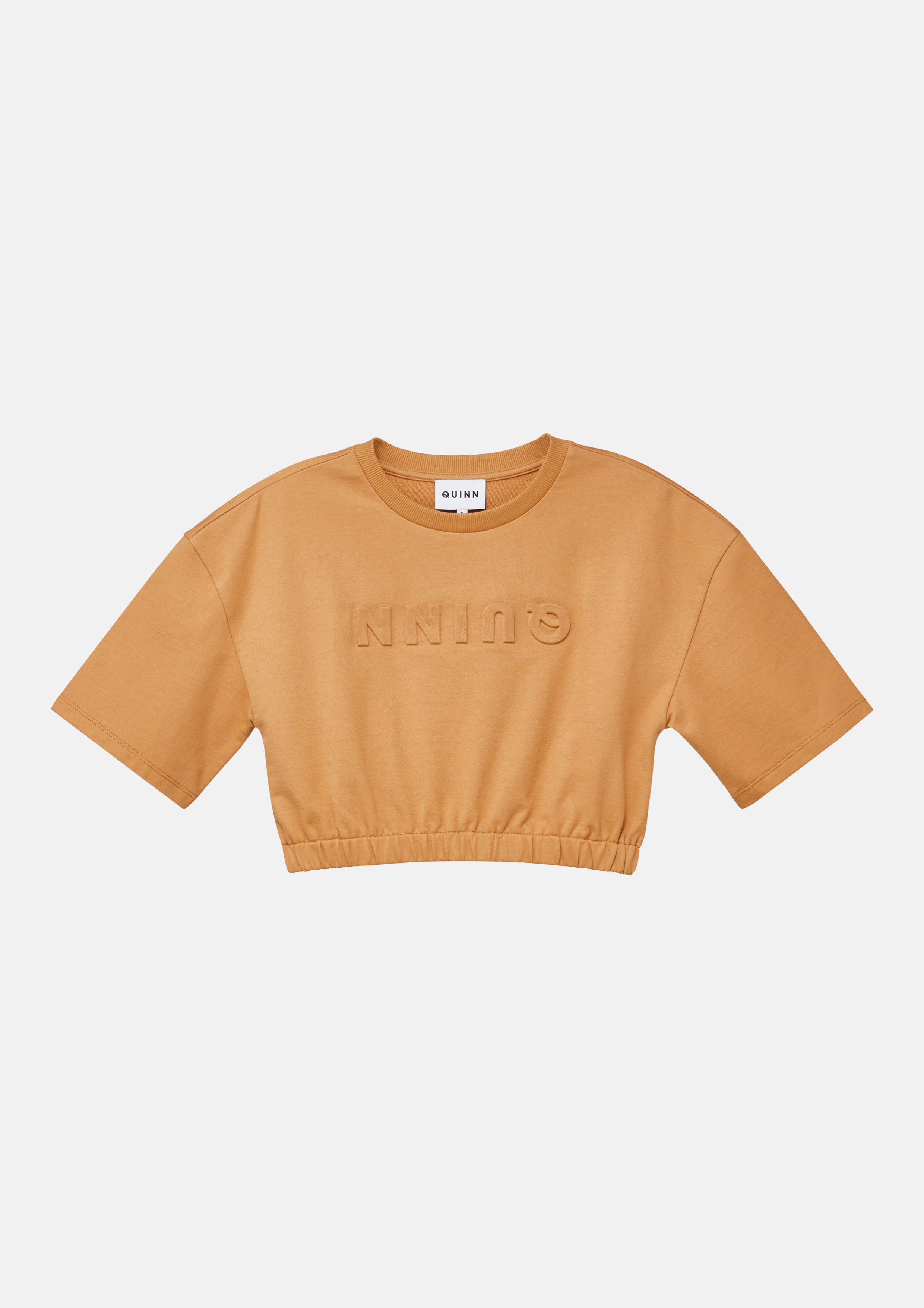 Logo Embossed Crop T-Shirt