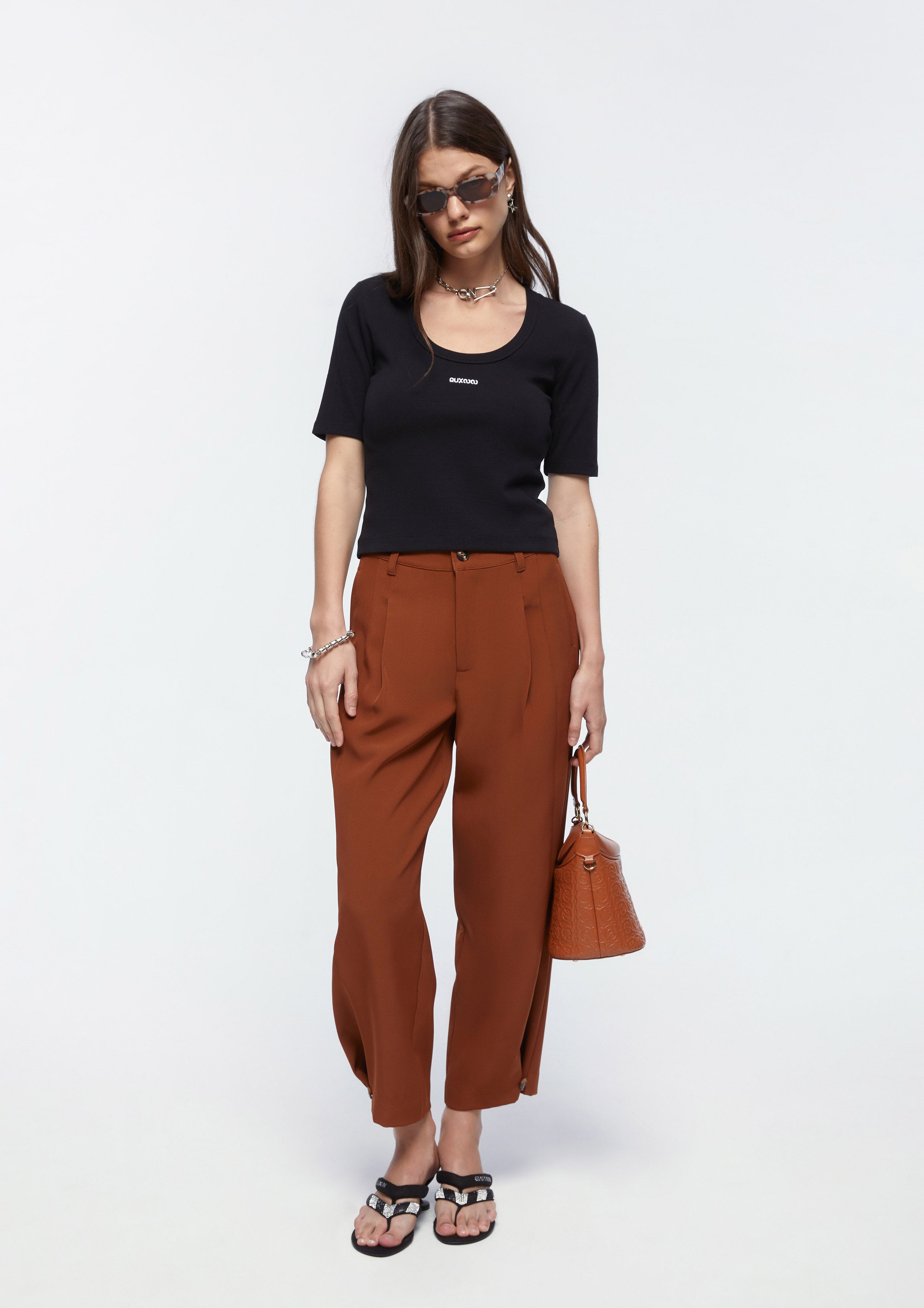 Logo Embroidery Crop Top