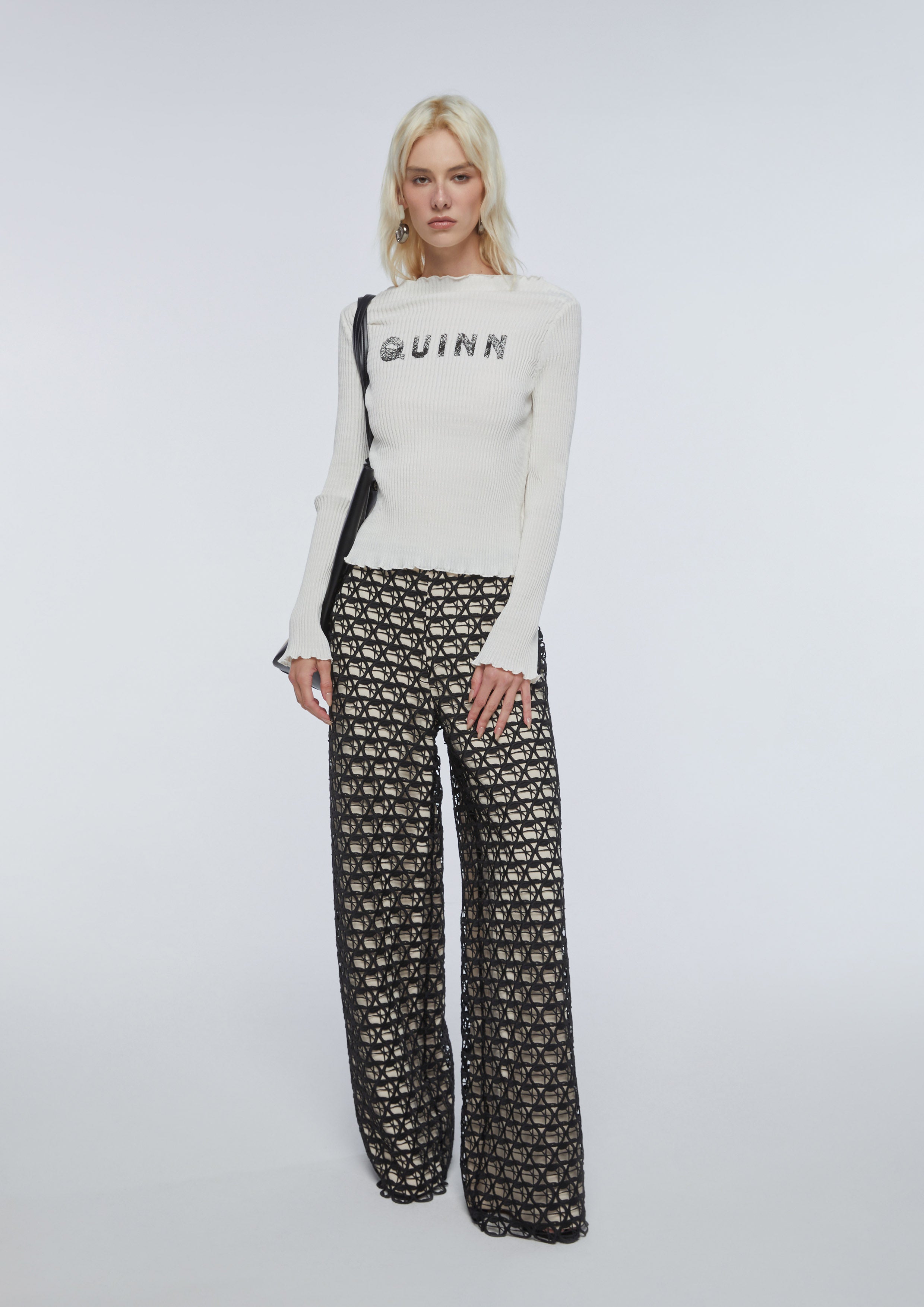 Frill Collar Long Sleeve Top