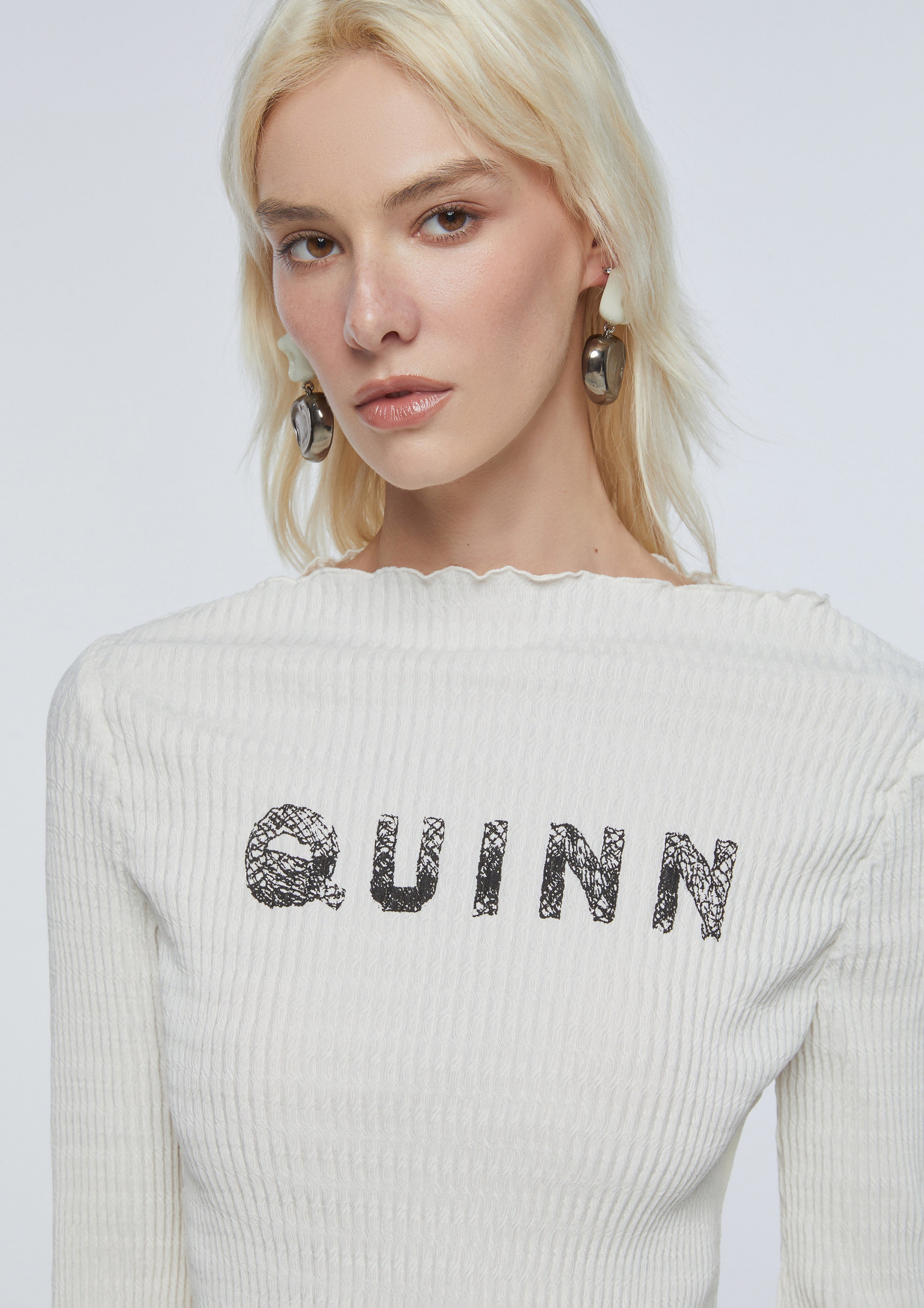 Frill Collar Long Sleeve Top