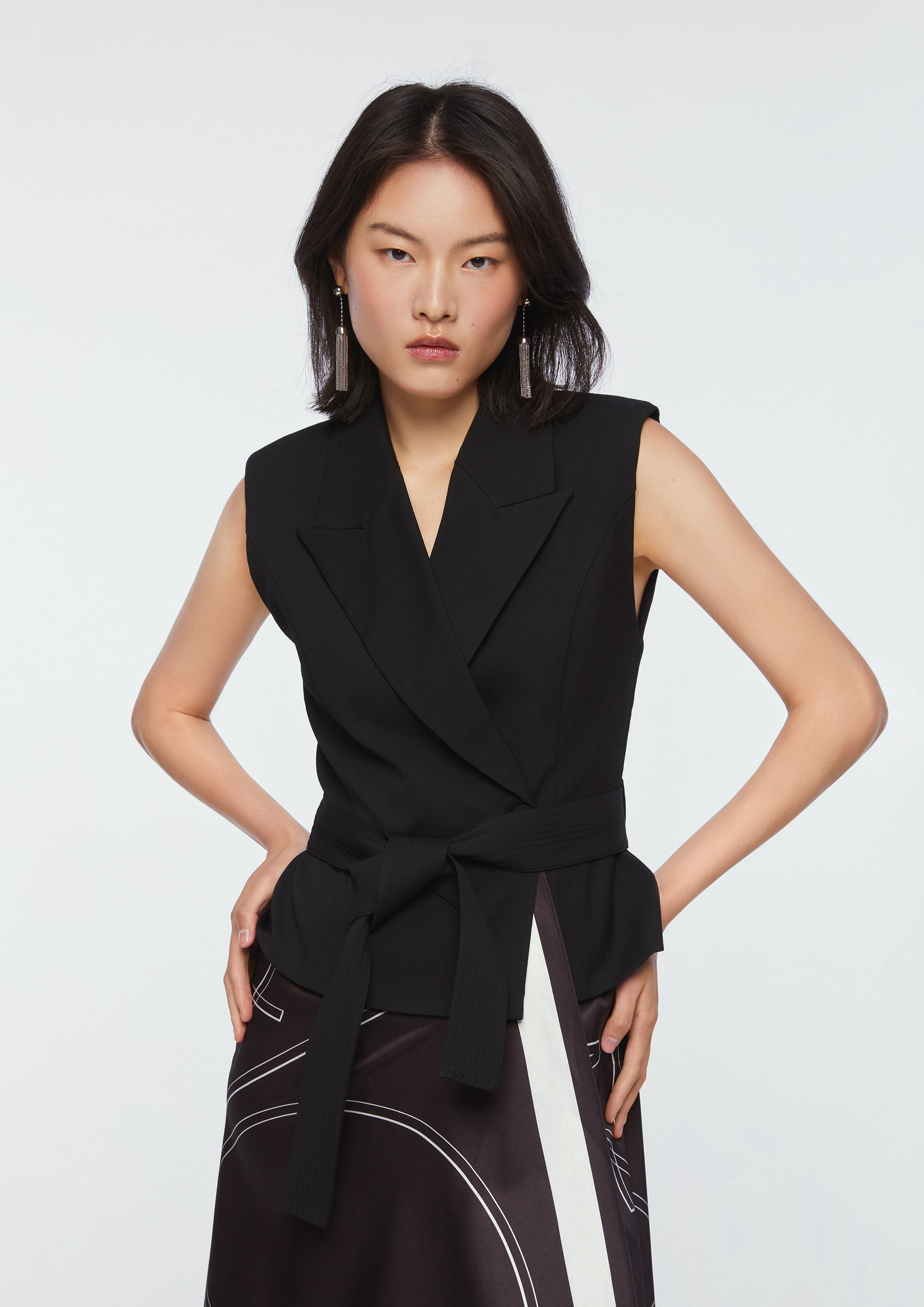 Sleeveless Scarf Skirt Dress