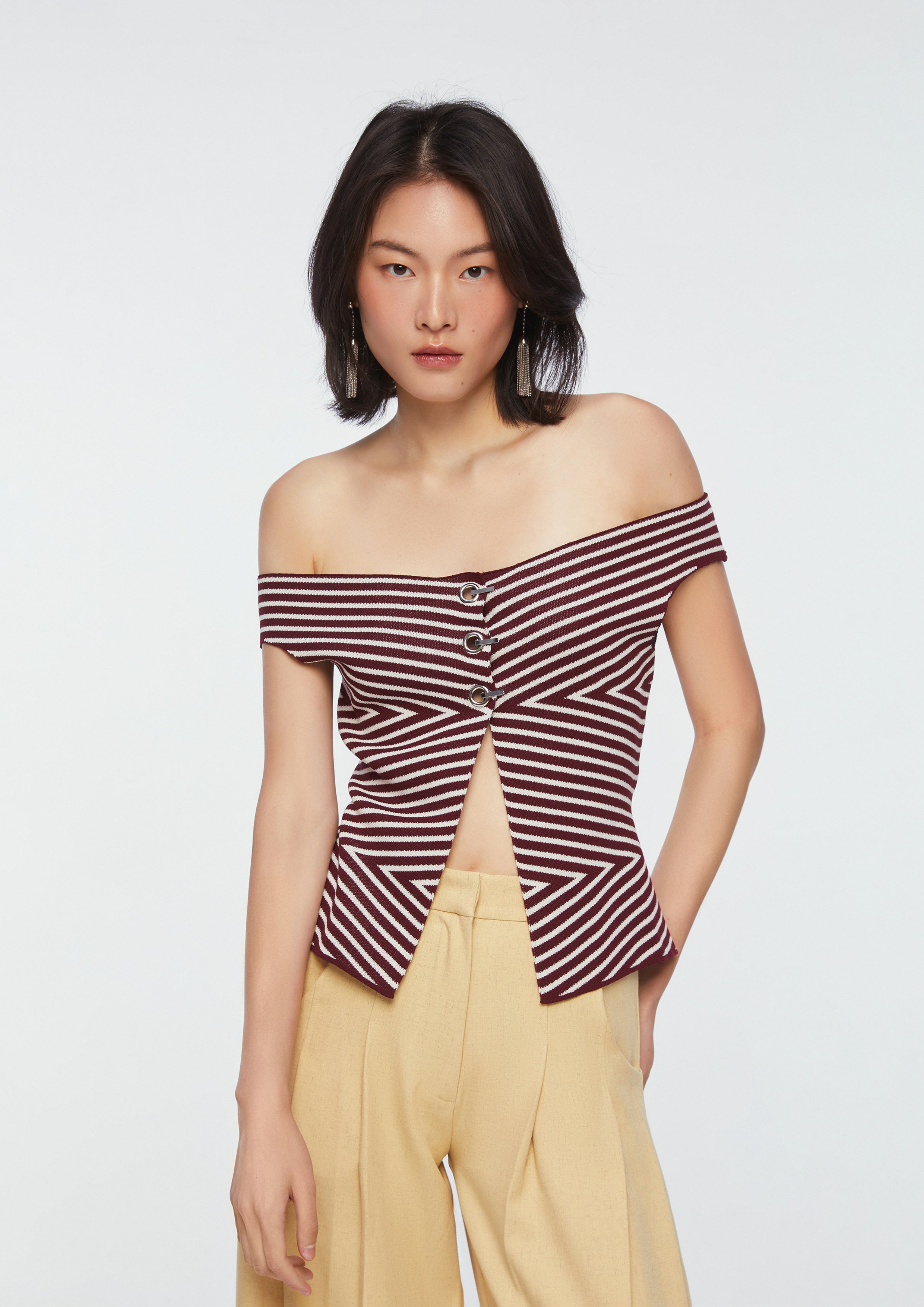 Stripe Off-Shoulder Top