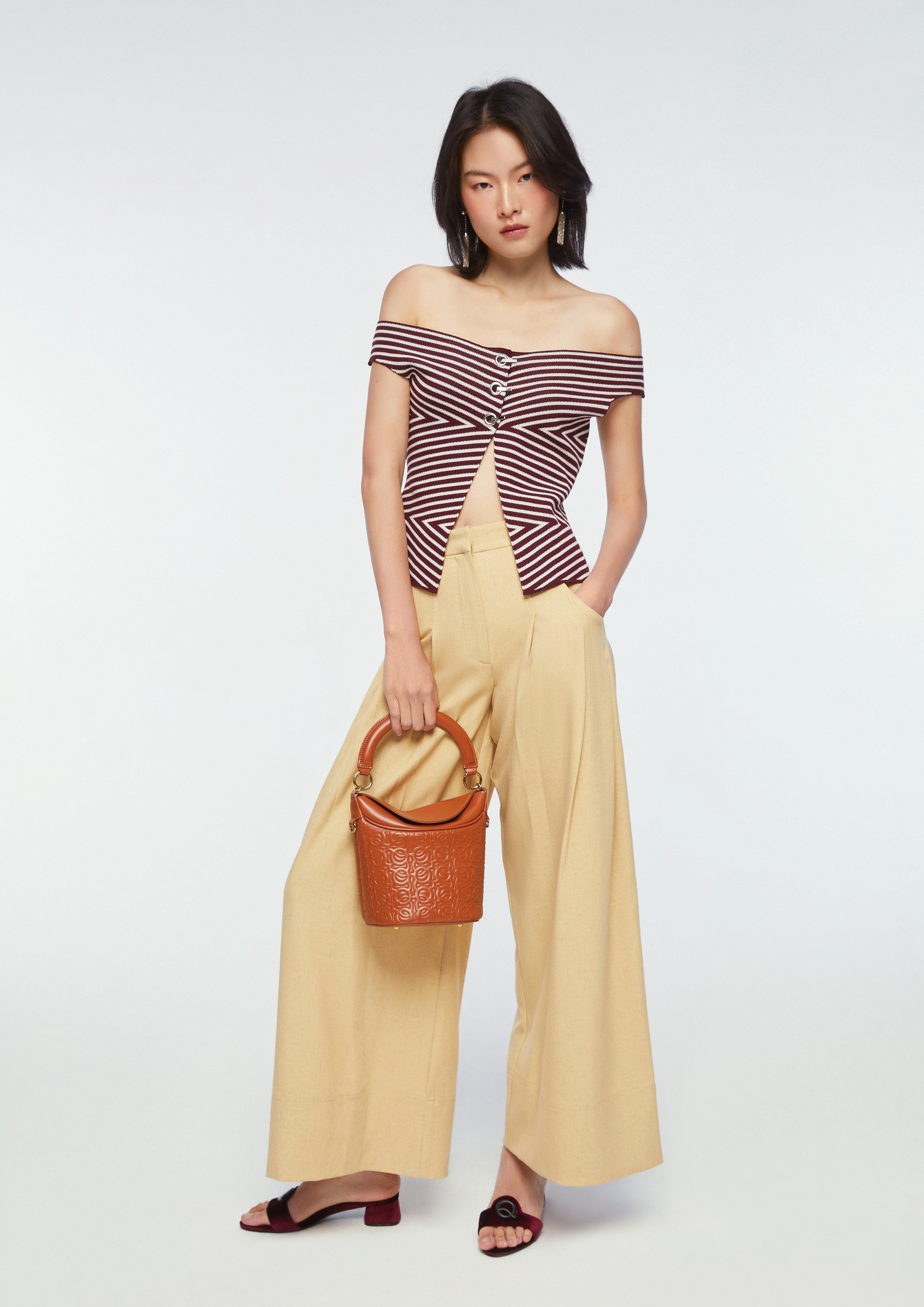 Stripe Off-Shoulder Top