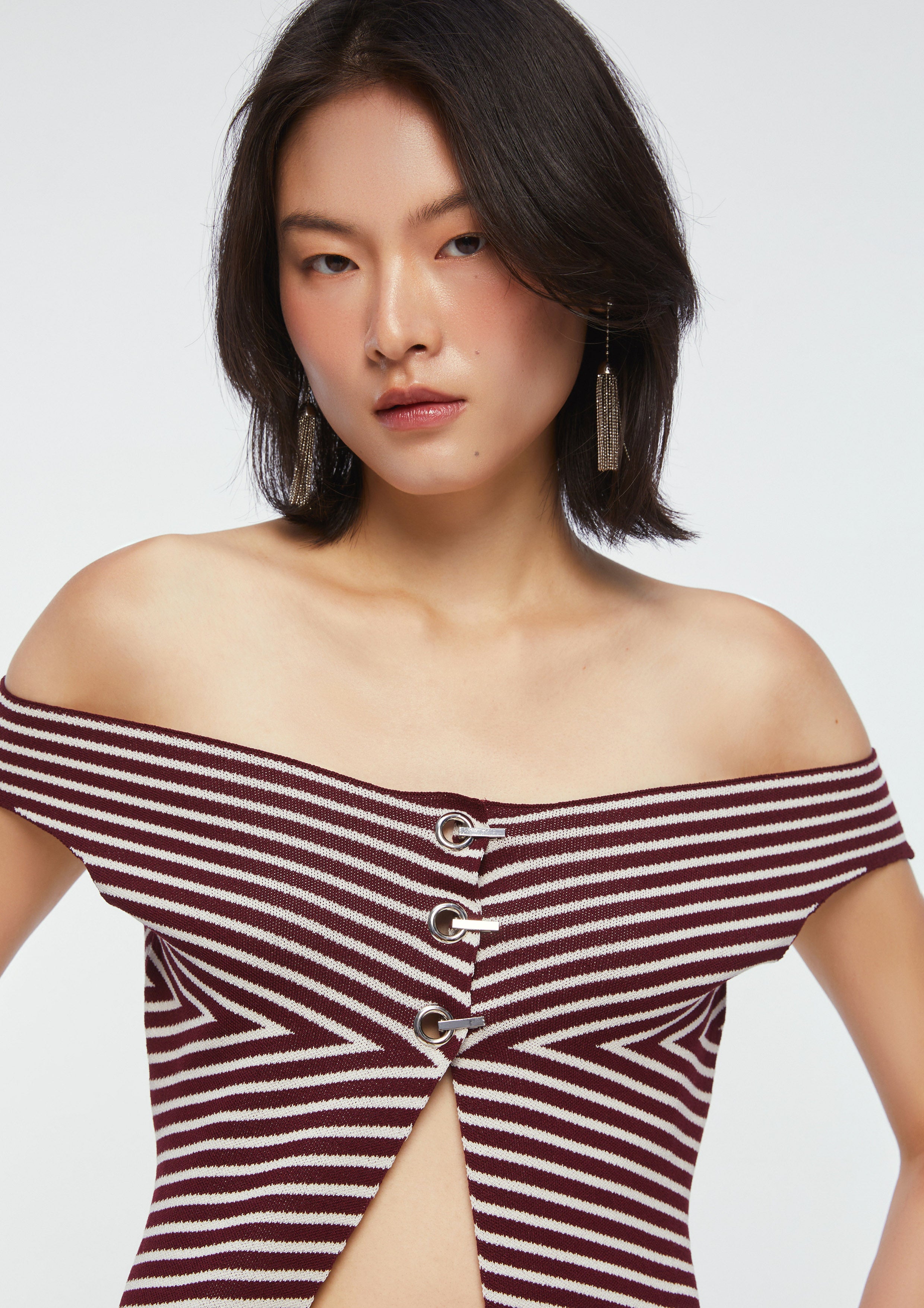 Stripe Off-Shoulder Top