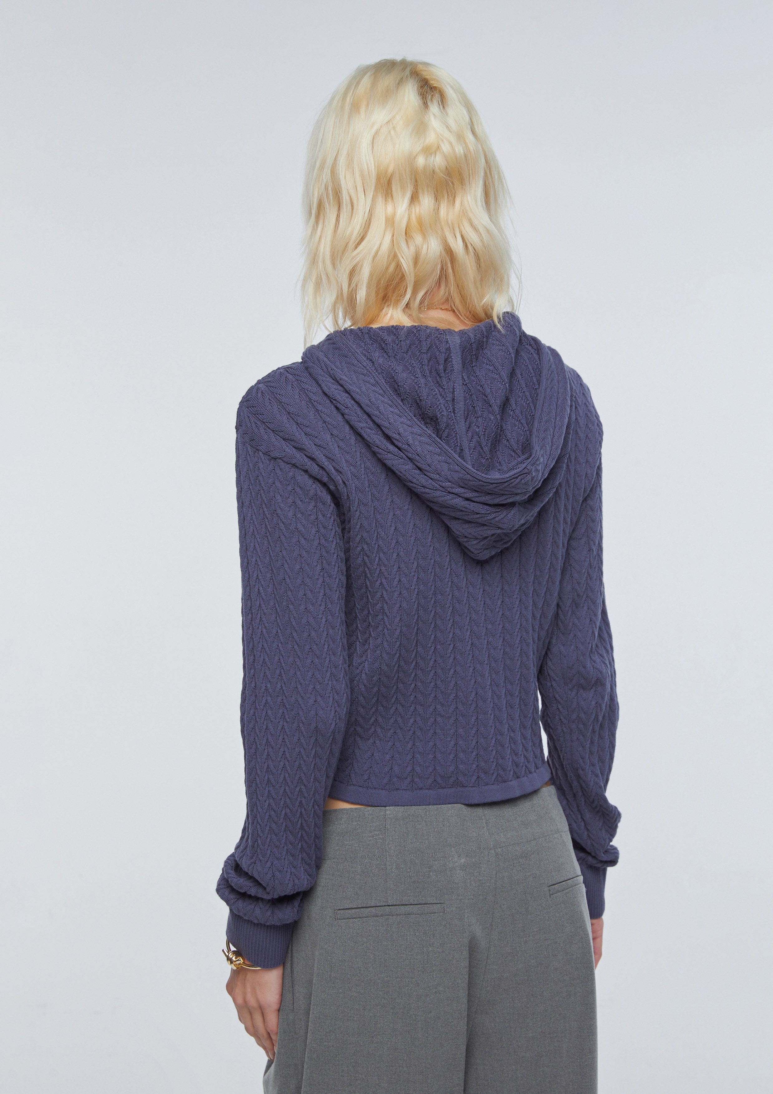 Hood Cable Knit Top
