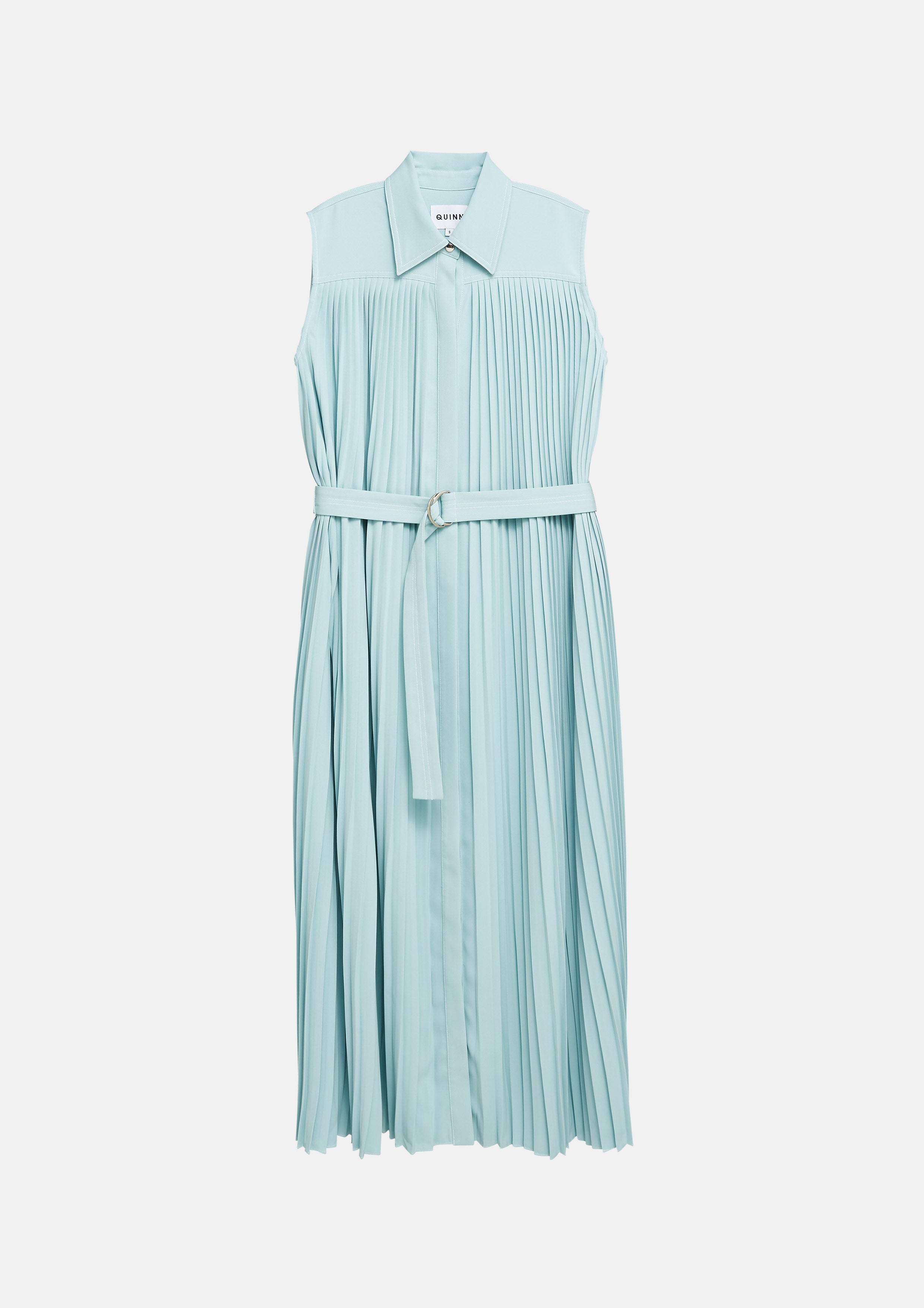 Pleated Sleveless Midi Dress