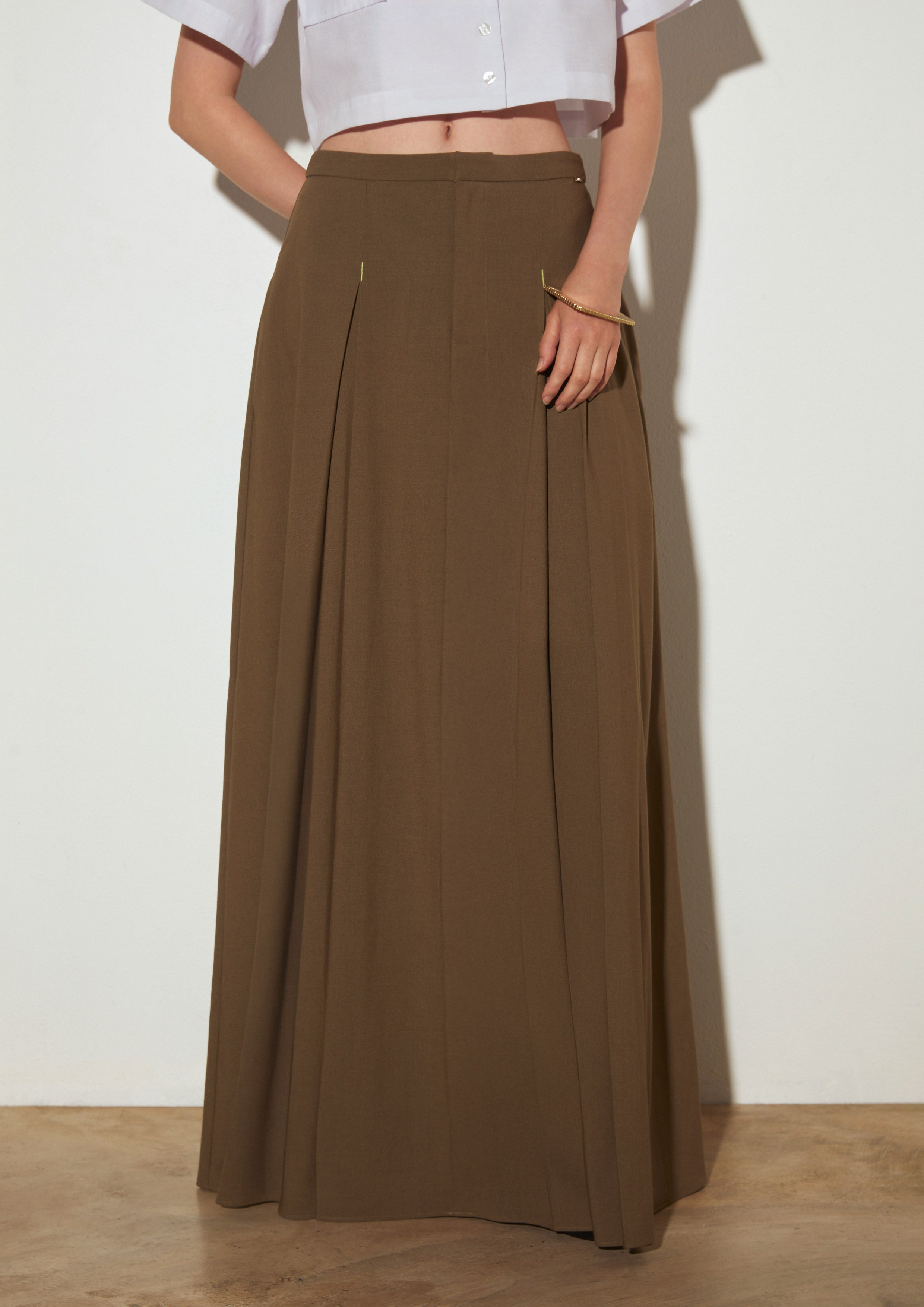 Pleated Maxi Skirt
