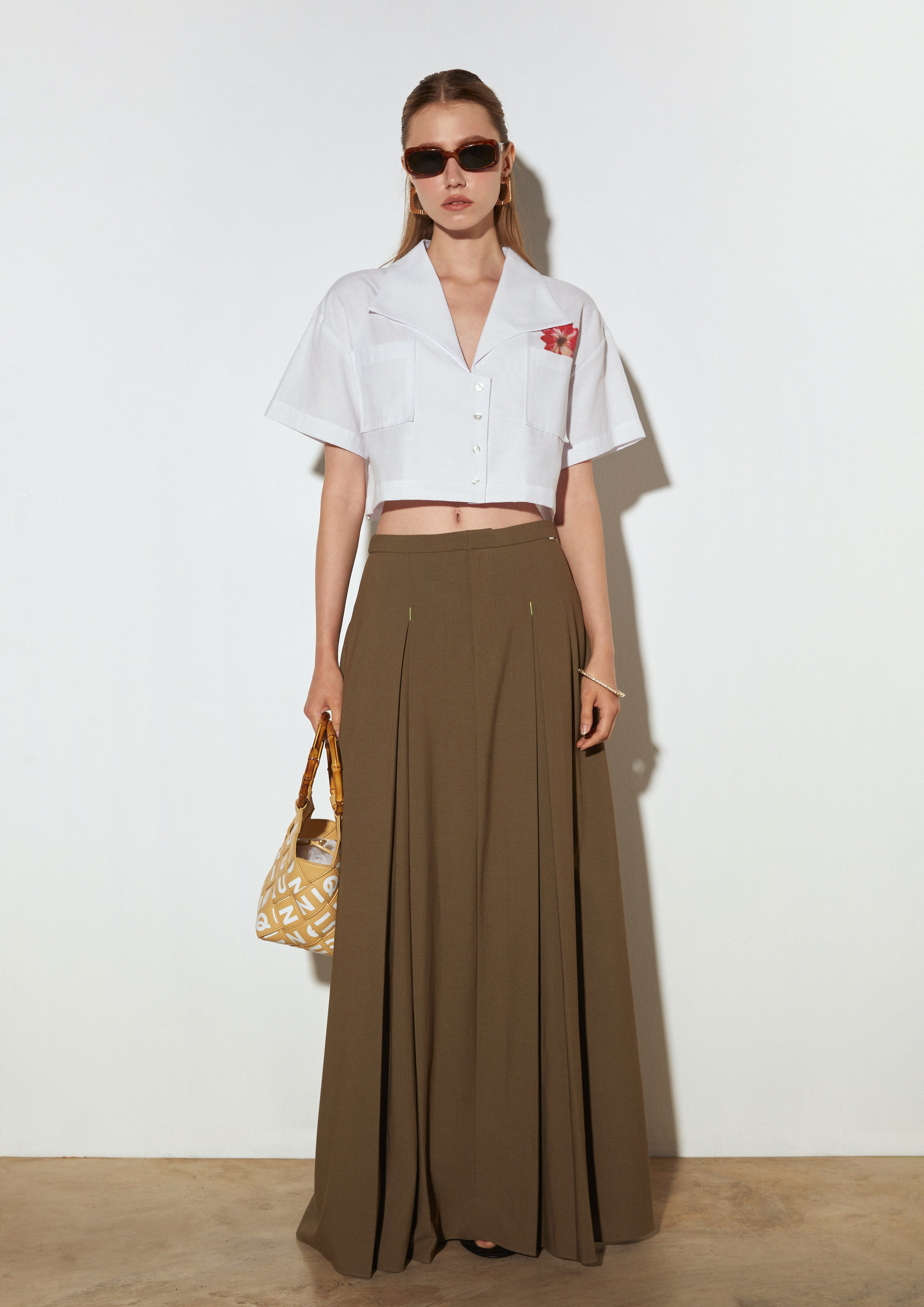 Pleated Maxi Skirt