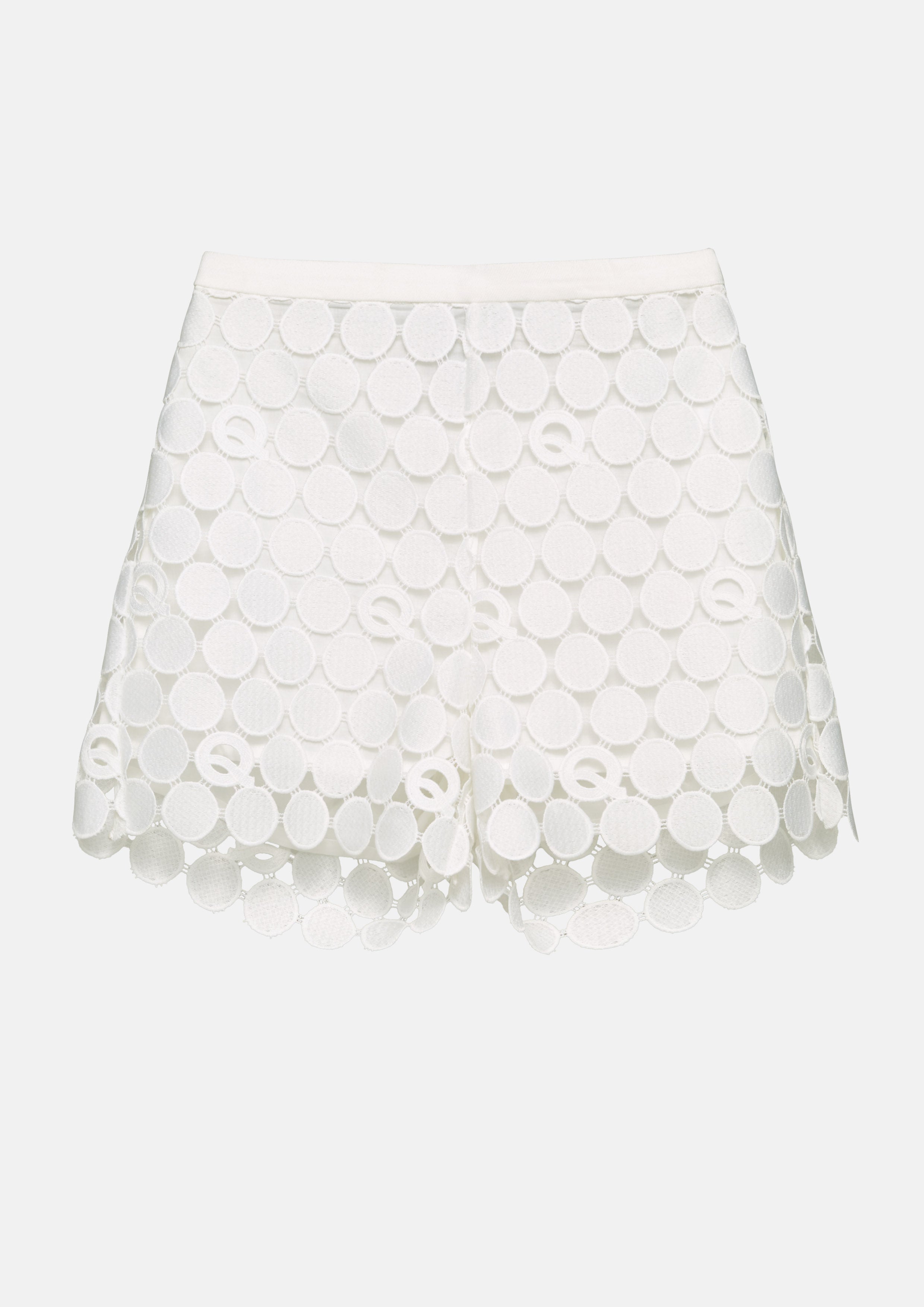 Embroidered Circle Mesh Shorts