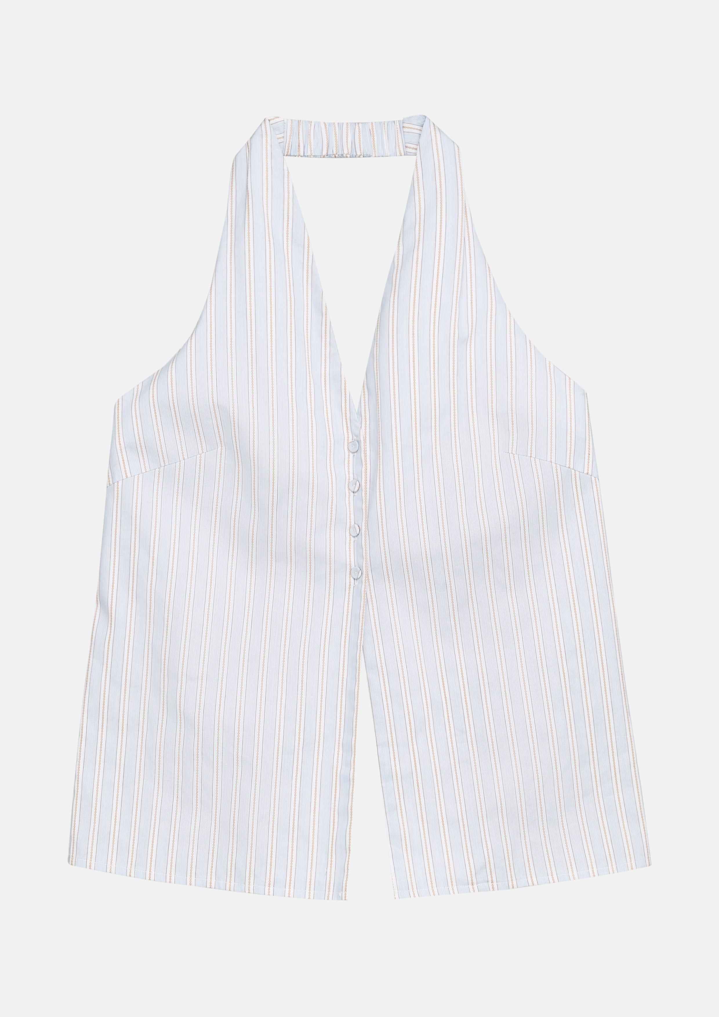 Striped Halter Top with Open Back Tie