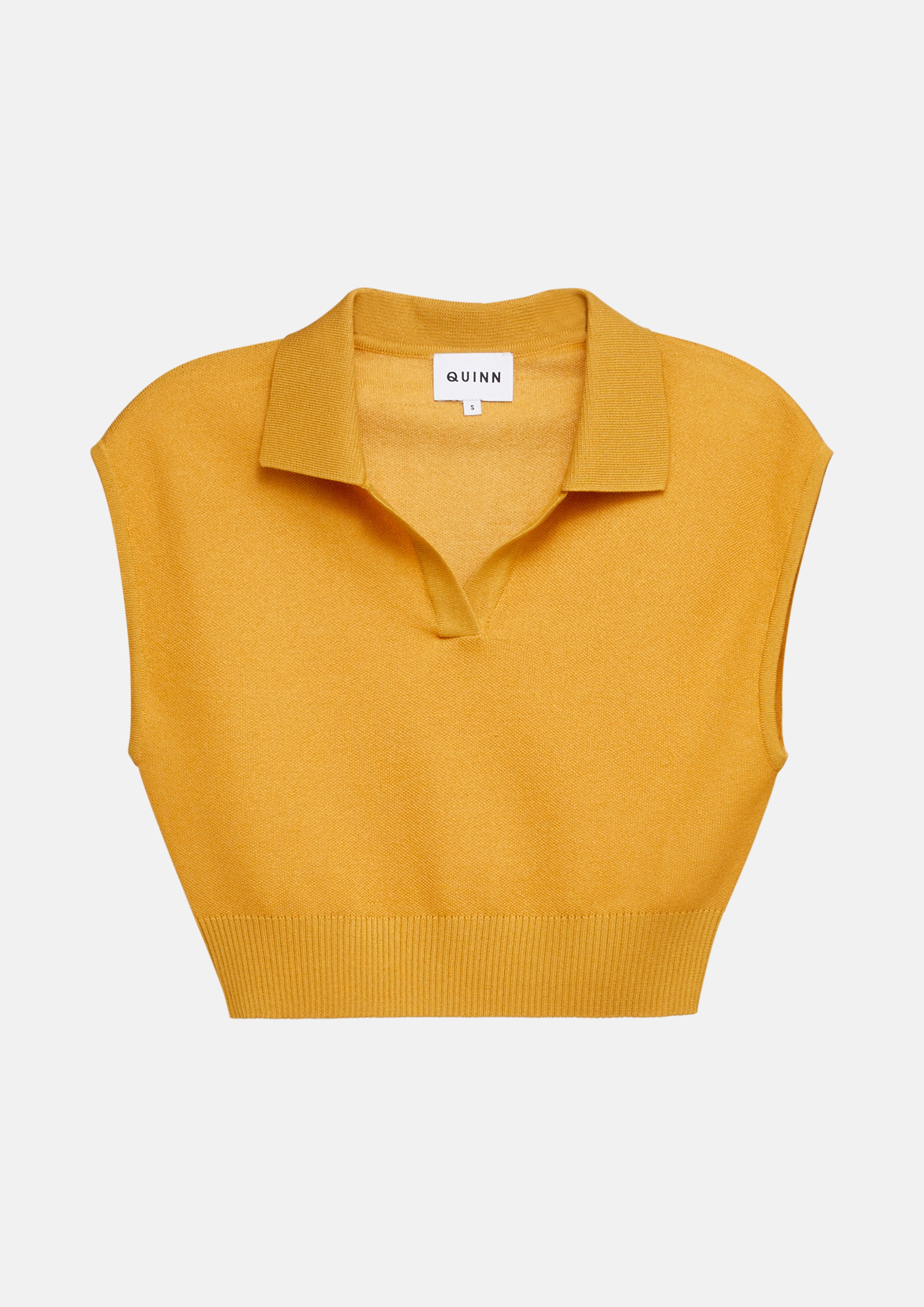 Cropped Knit Polo Top