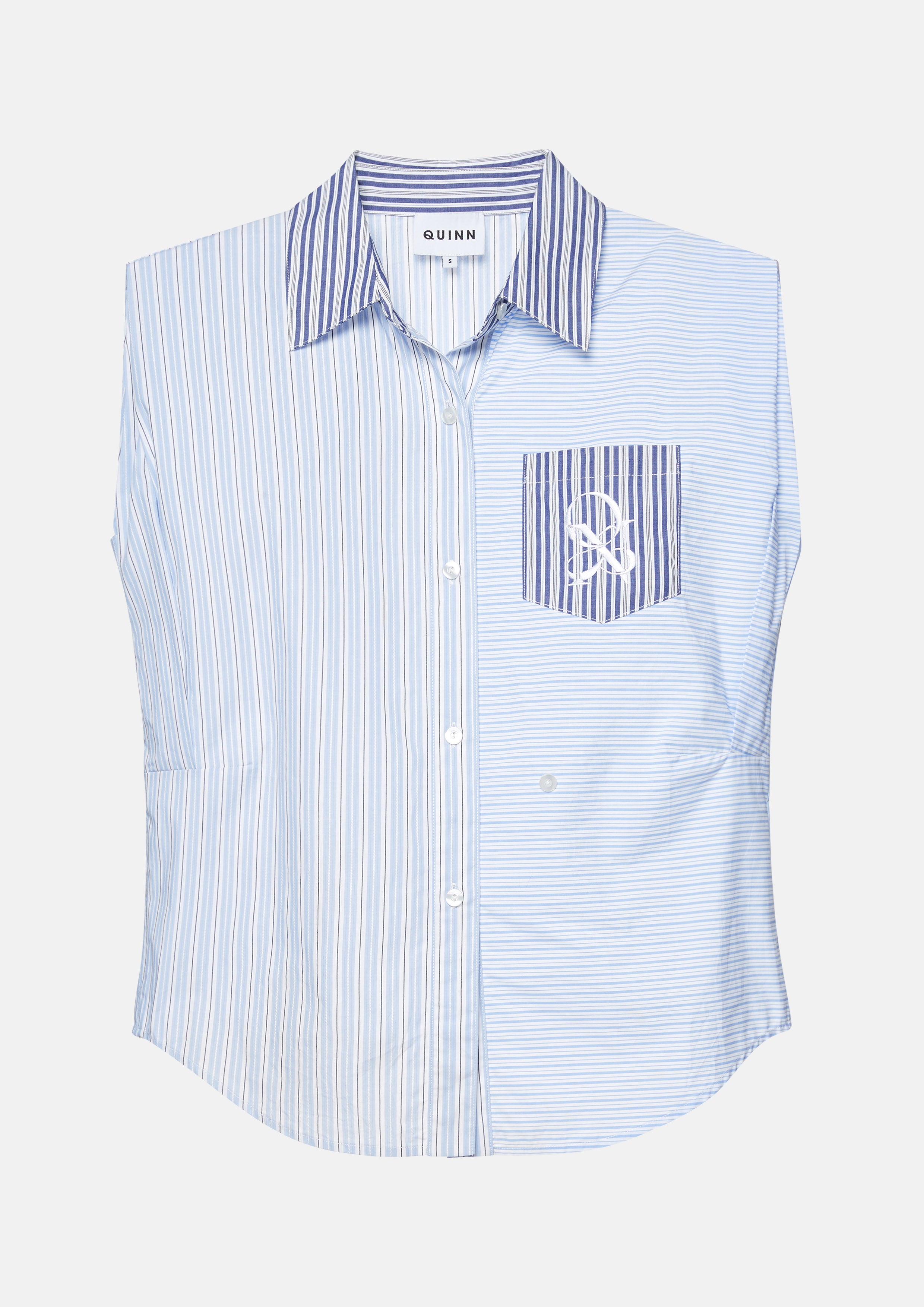 เสื้อเชิ้ตแขนกุดลายทาง