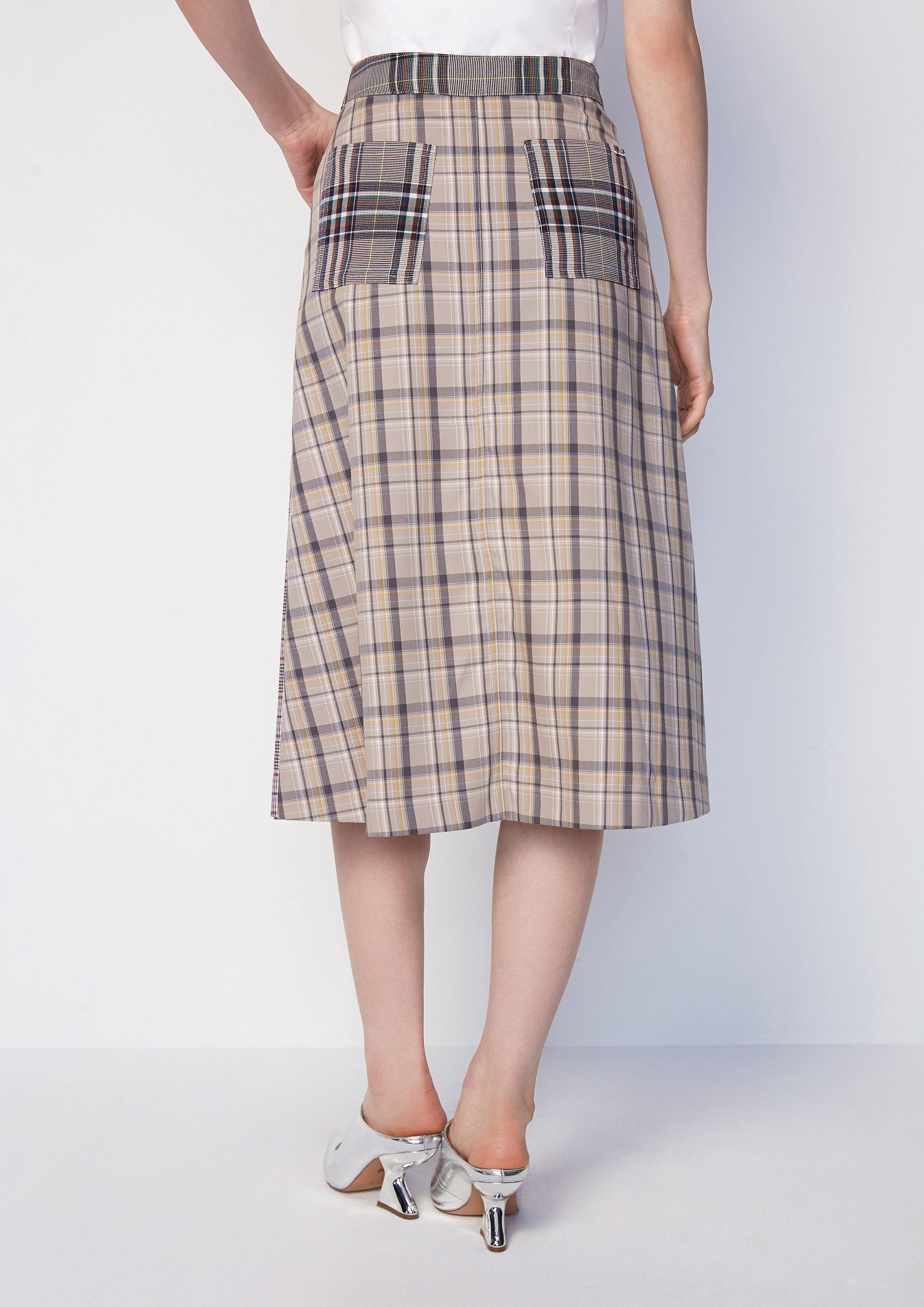 Plaid Symphony Pleated Patchwork Skirt - QuinnOfficial Store