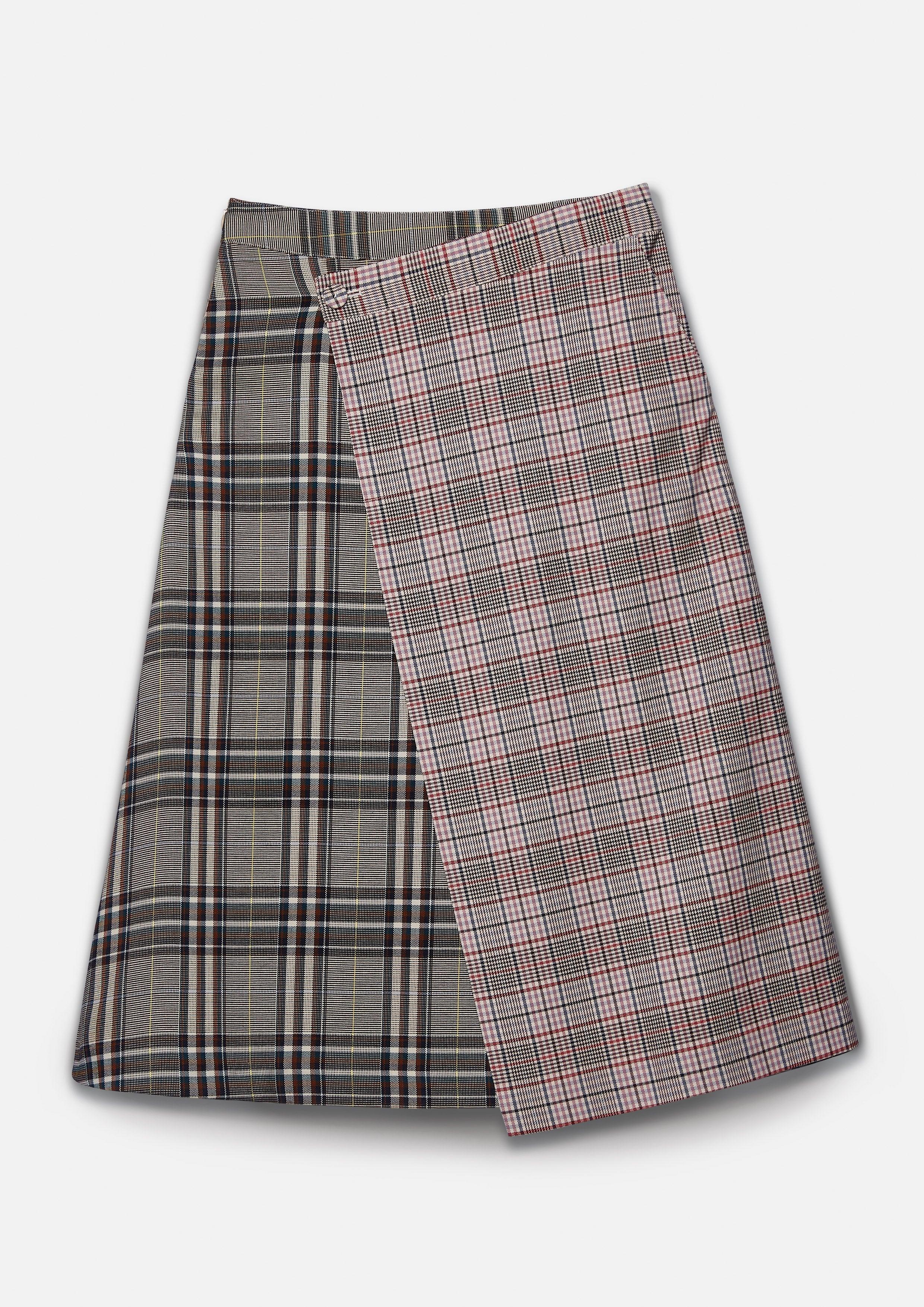 Plaid Symphony Pleated Patchwork Skirt - QuinnOfficial Store