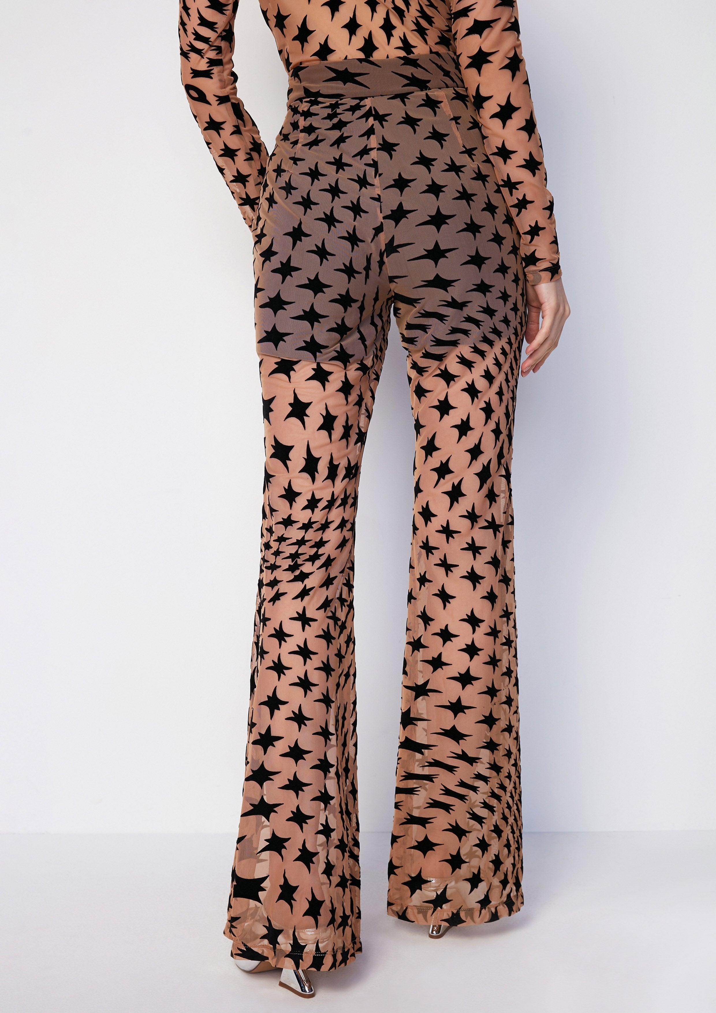 Poetic Chaos Monogram See-Through Print Pants - QuinnOfficial Store