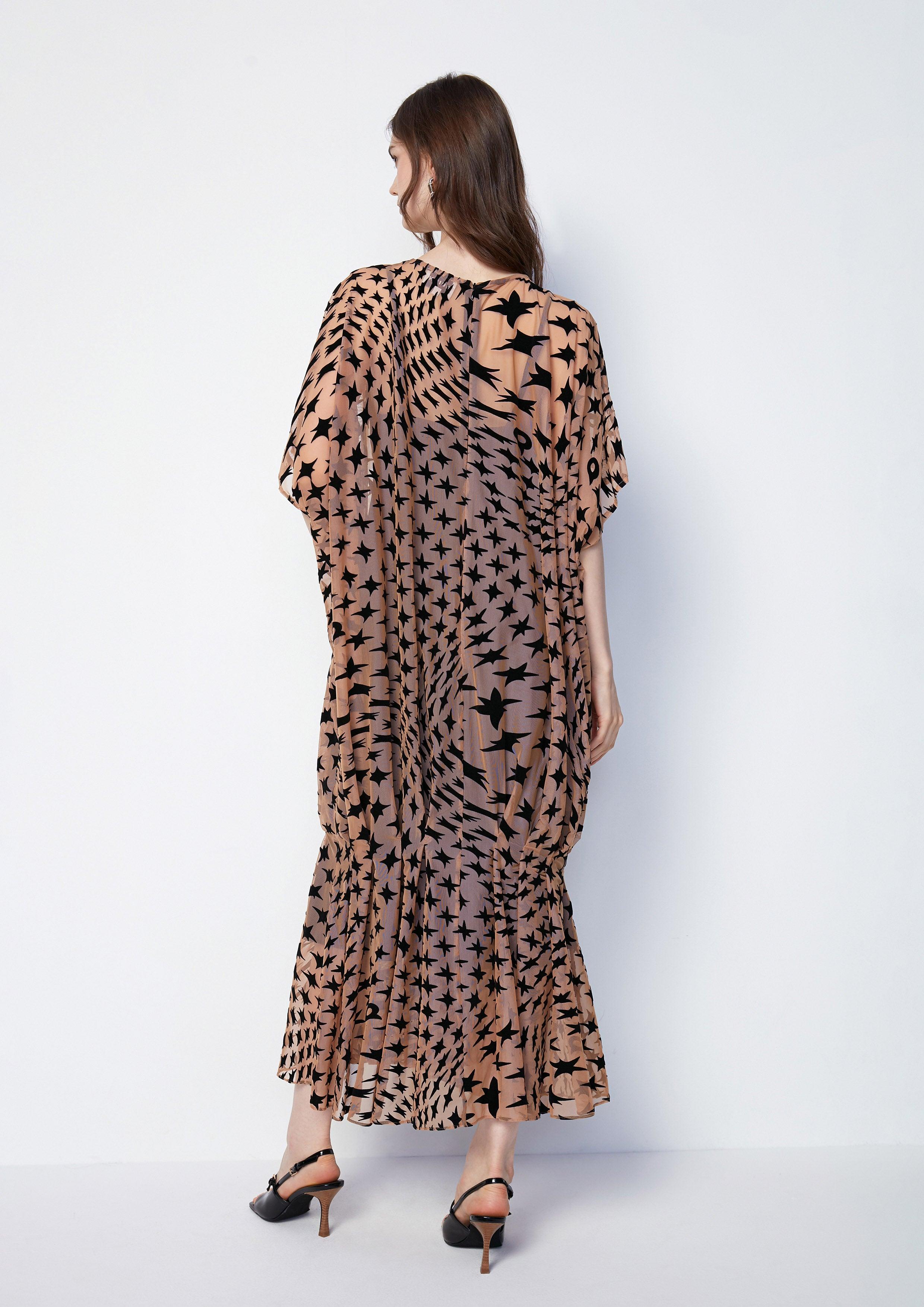 Poetic Chaos Monogram See-Through Print Dress - QuinnOfficial Store