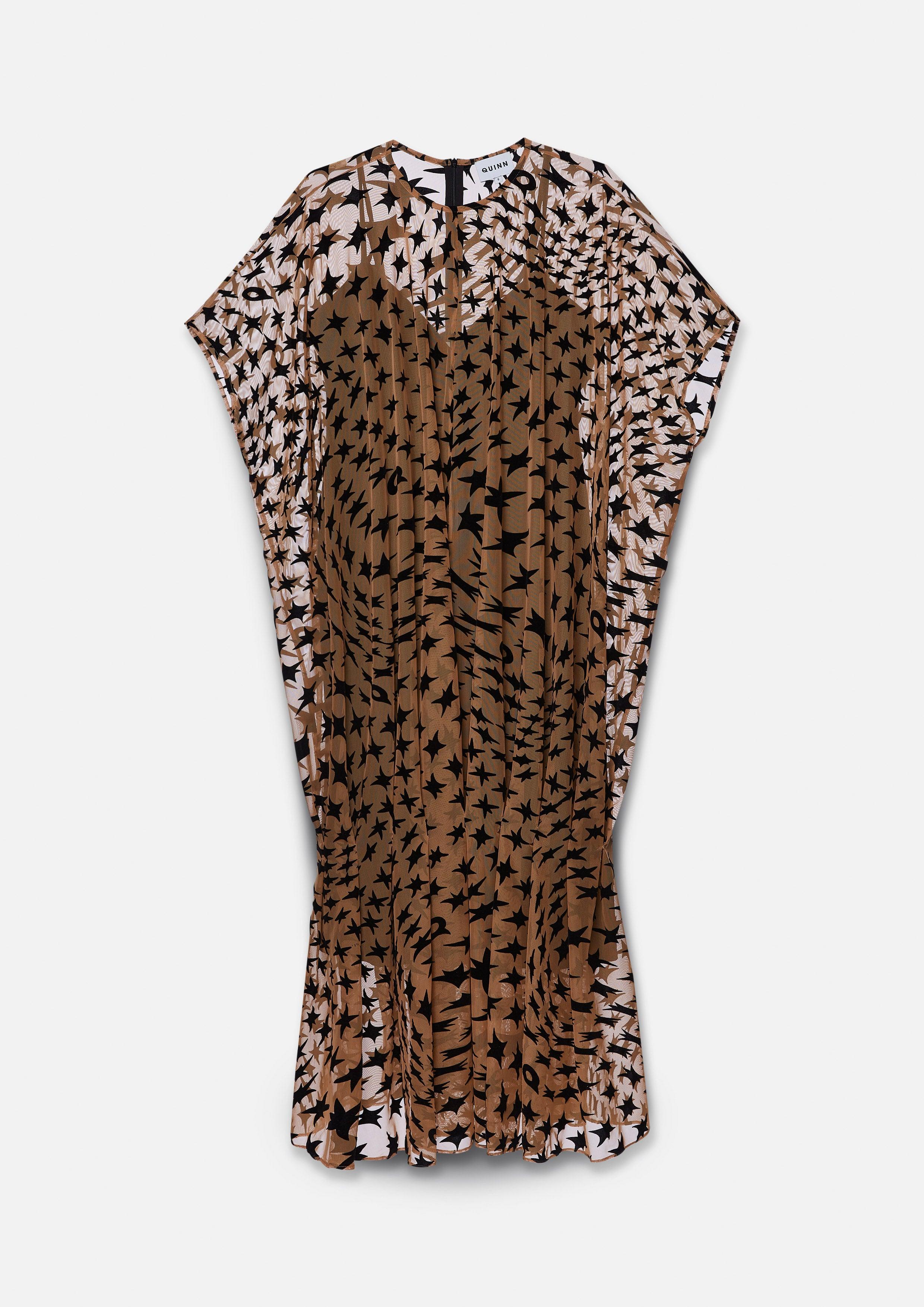 Poetic Chaos Monogram See-Through Print Dress - QuinnOfficial Store