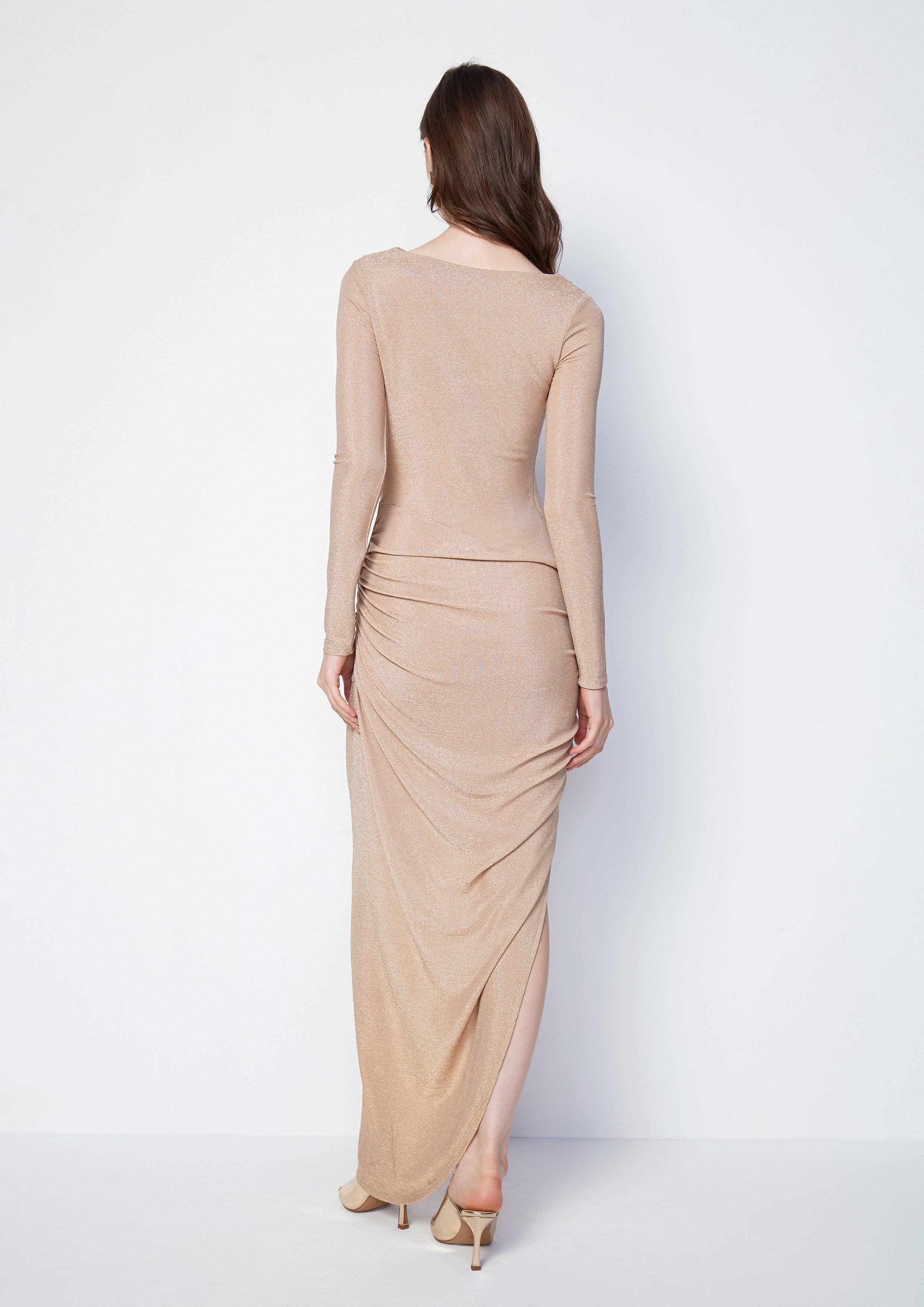 Ephemeral Echoes Ruched Side Slit Dress - QuinnOfficial Store