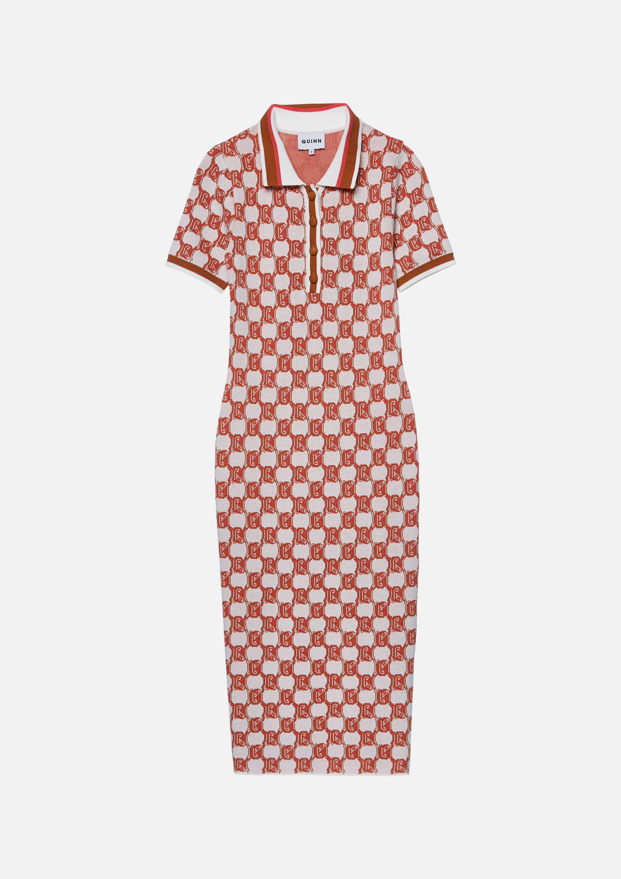 Monogram Short Sleeves Maxi Shirt Dress - QuinnOfficial Store