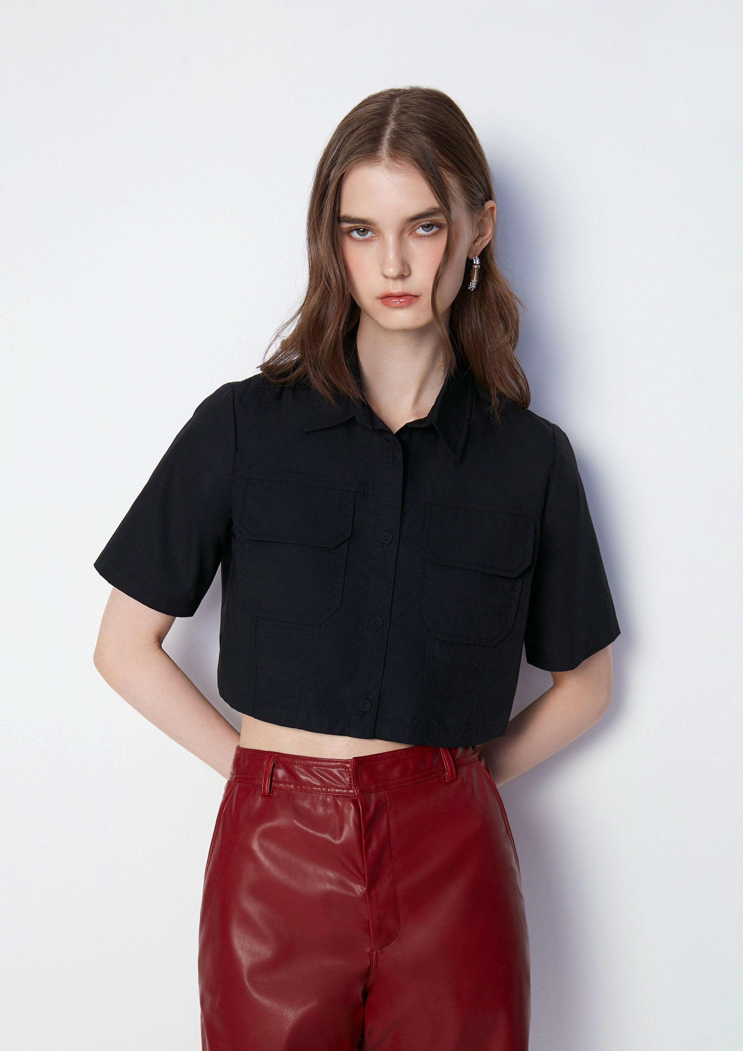 Whimsical Allure Crop Short Sleeve Shirt - QuinnOfficial Store