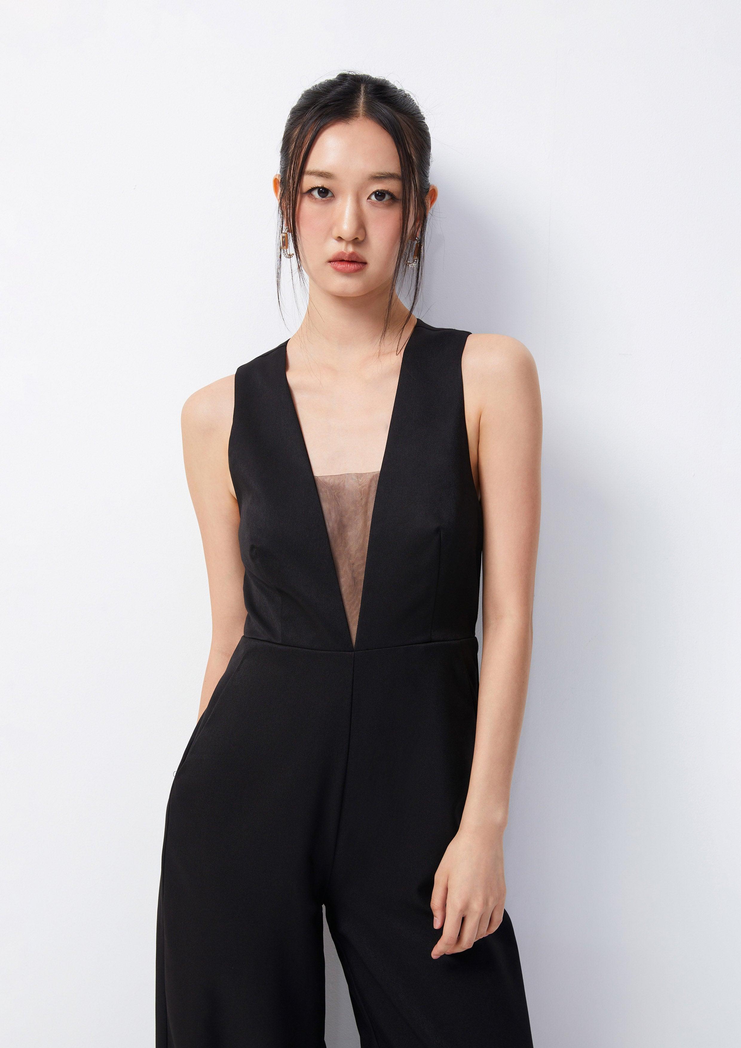 Sleeveless Plunging Jumpsuit - QuinnOfficial Store