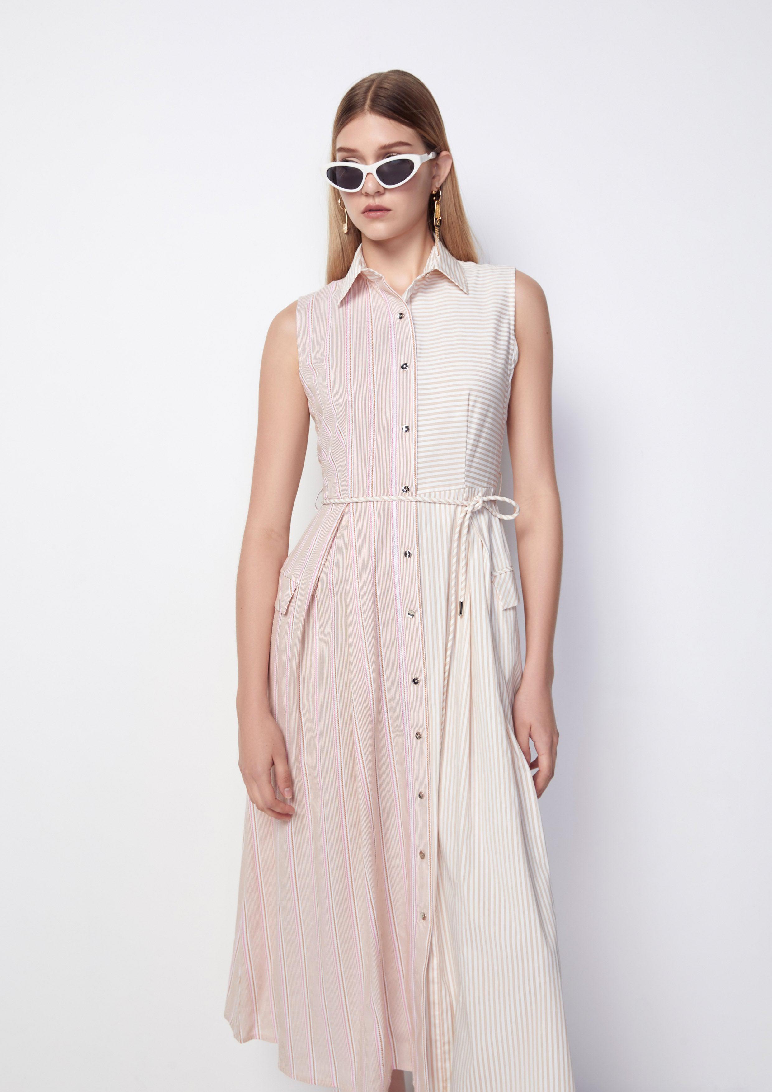 Whimsical Allure Stripe Sleeveless Dress - QuinnOfficial Store