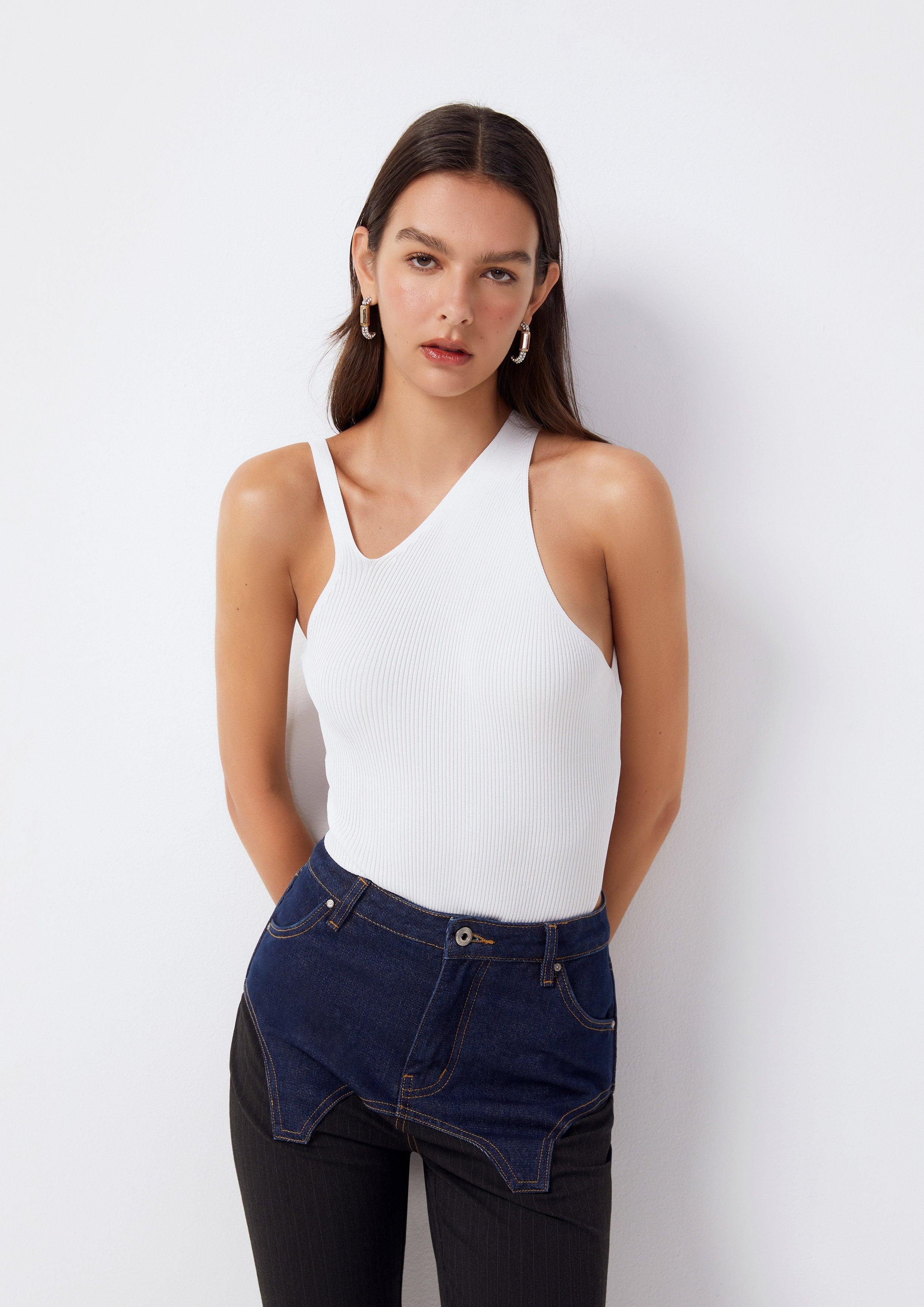 Diana Asymmetric Ribbed Knitted Bodysuit - QuinnOfficial Store