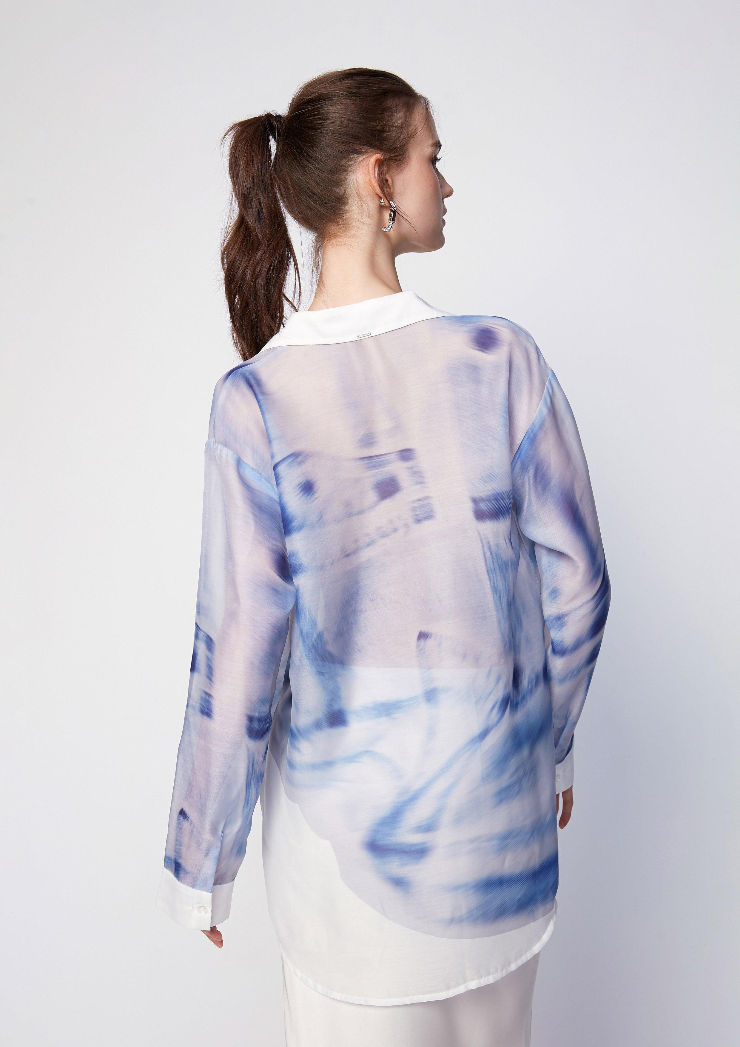 Blurry Printed Blouse Shirt - QuinnOfficial Store