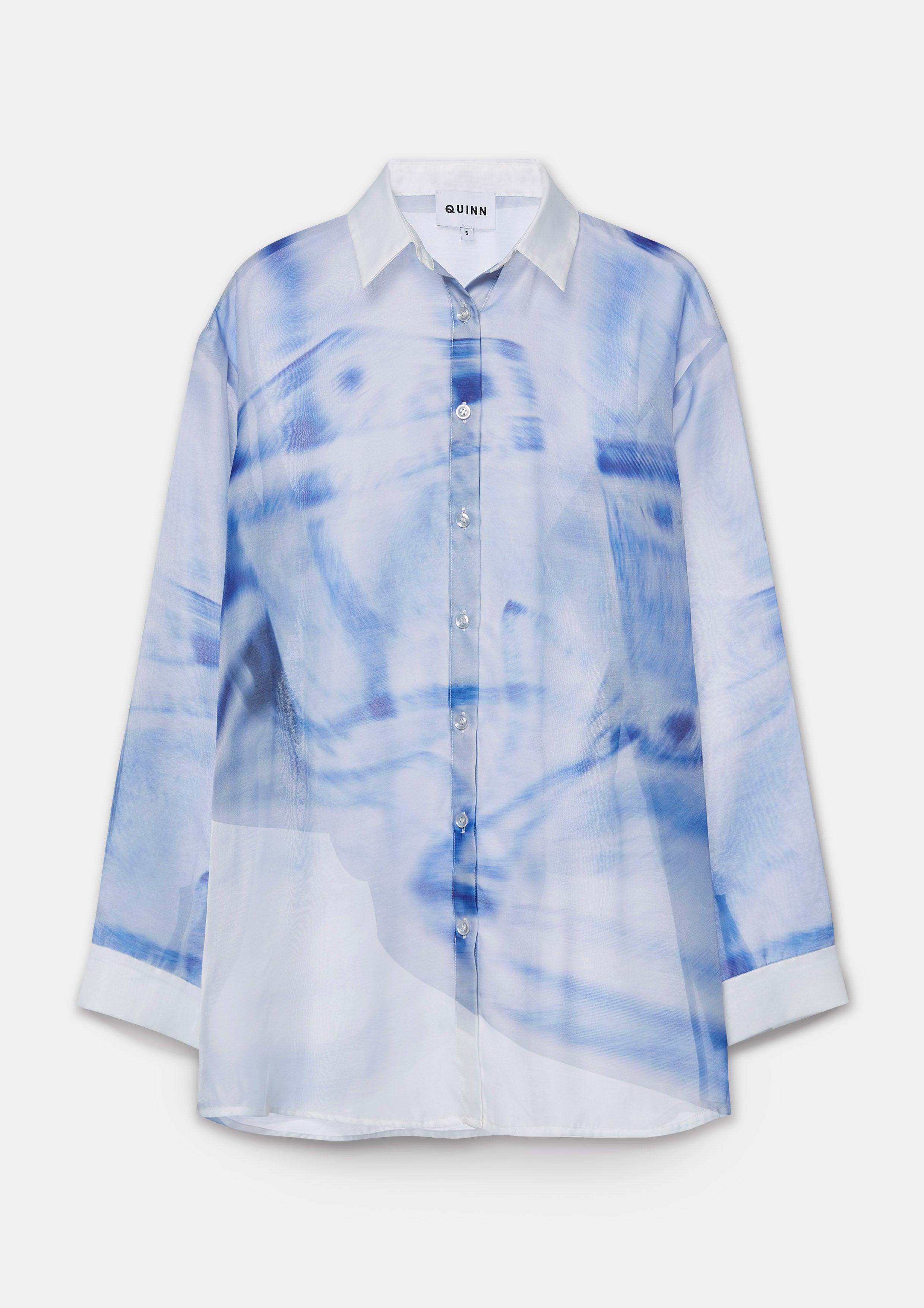 Blurry Printed Blouse Shirt - QuinnOfficial Store