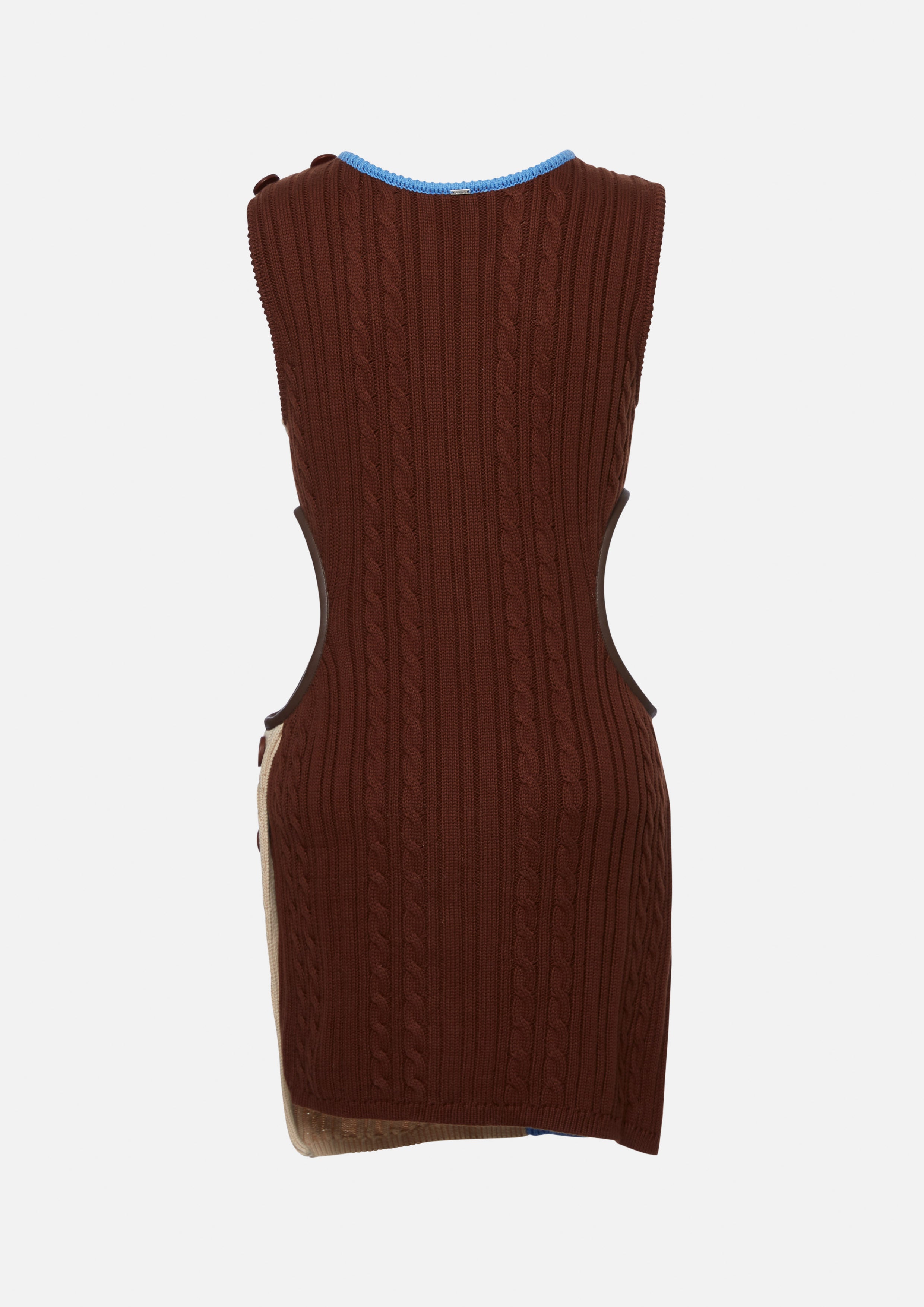 Asymmetric Ribbed Knitted Sleeveless Top