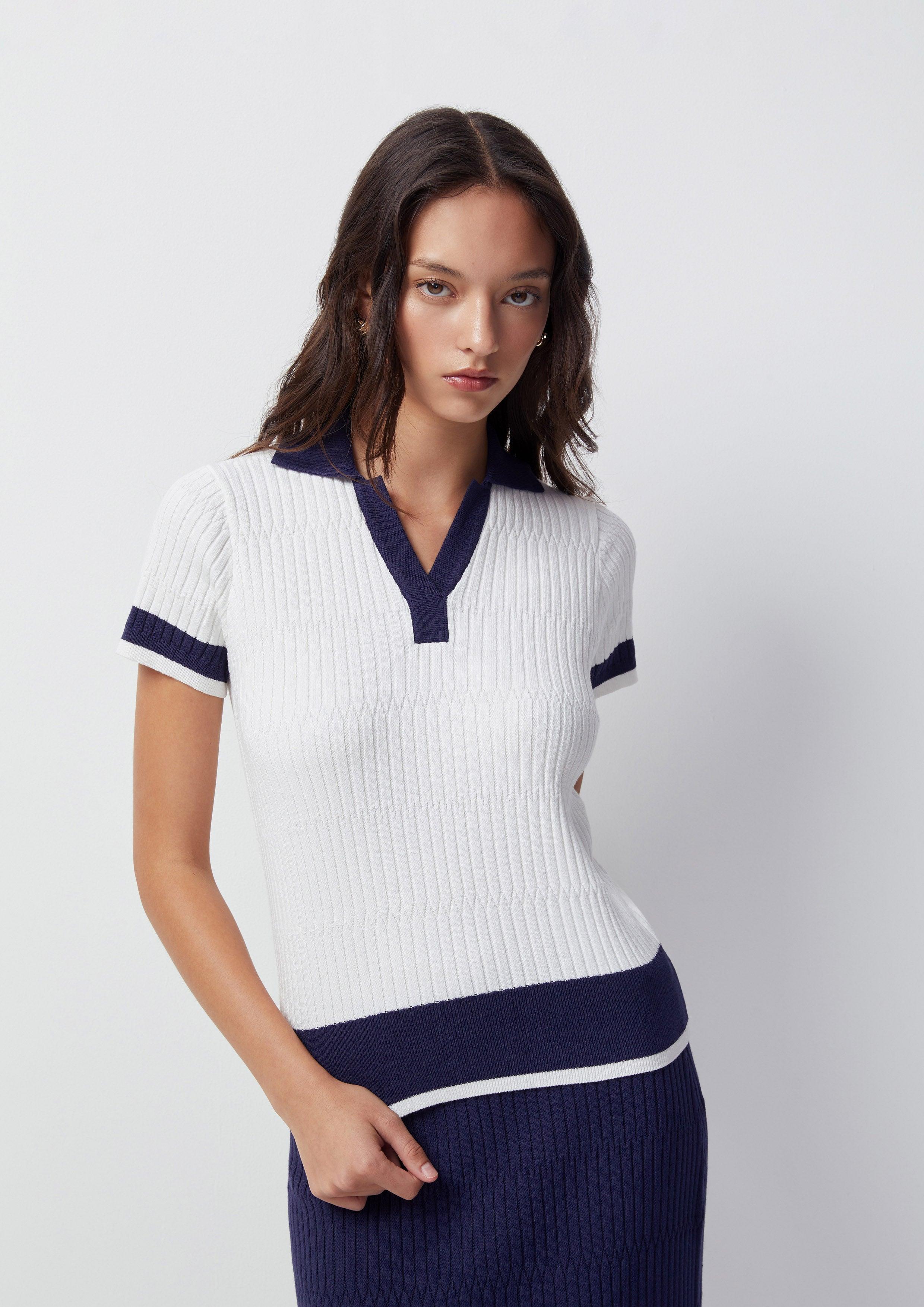 Beachside Oasis Knitted Short Sleeve Top - Quinn TH