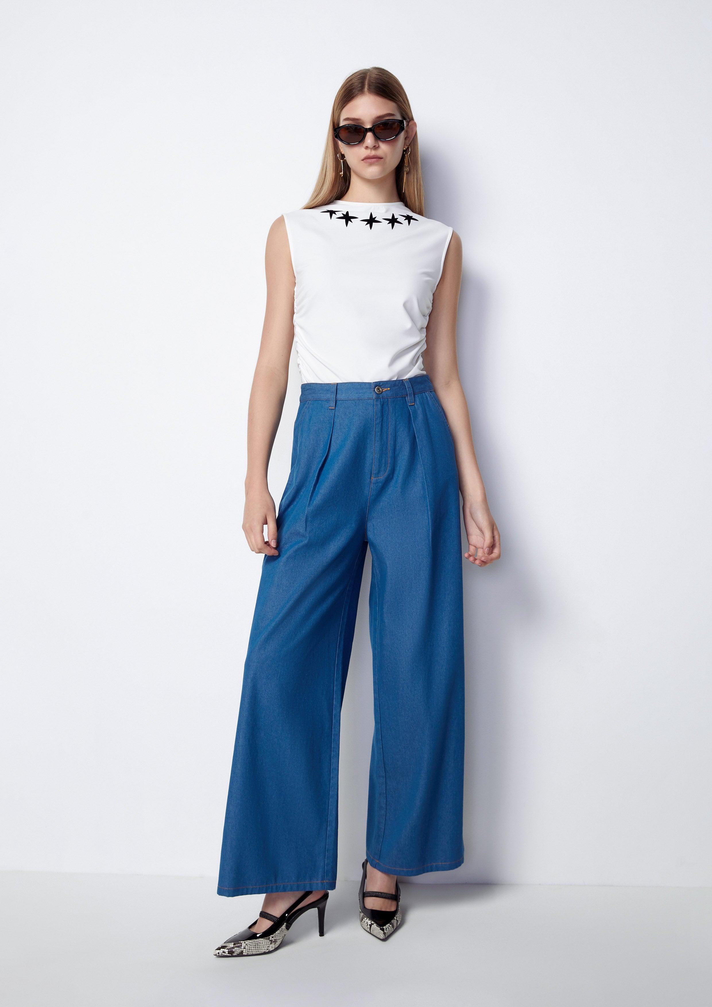 Denim Wide Legs Pants - QuinnOfficial Store