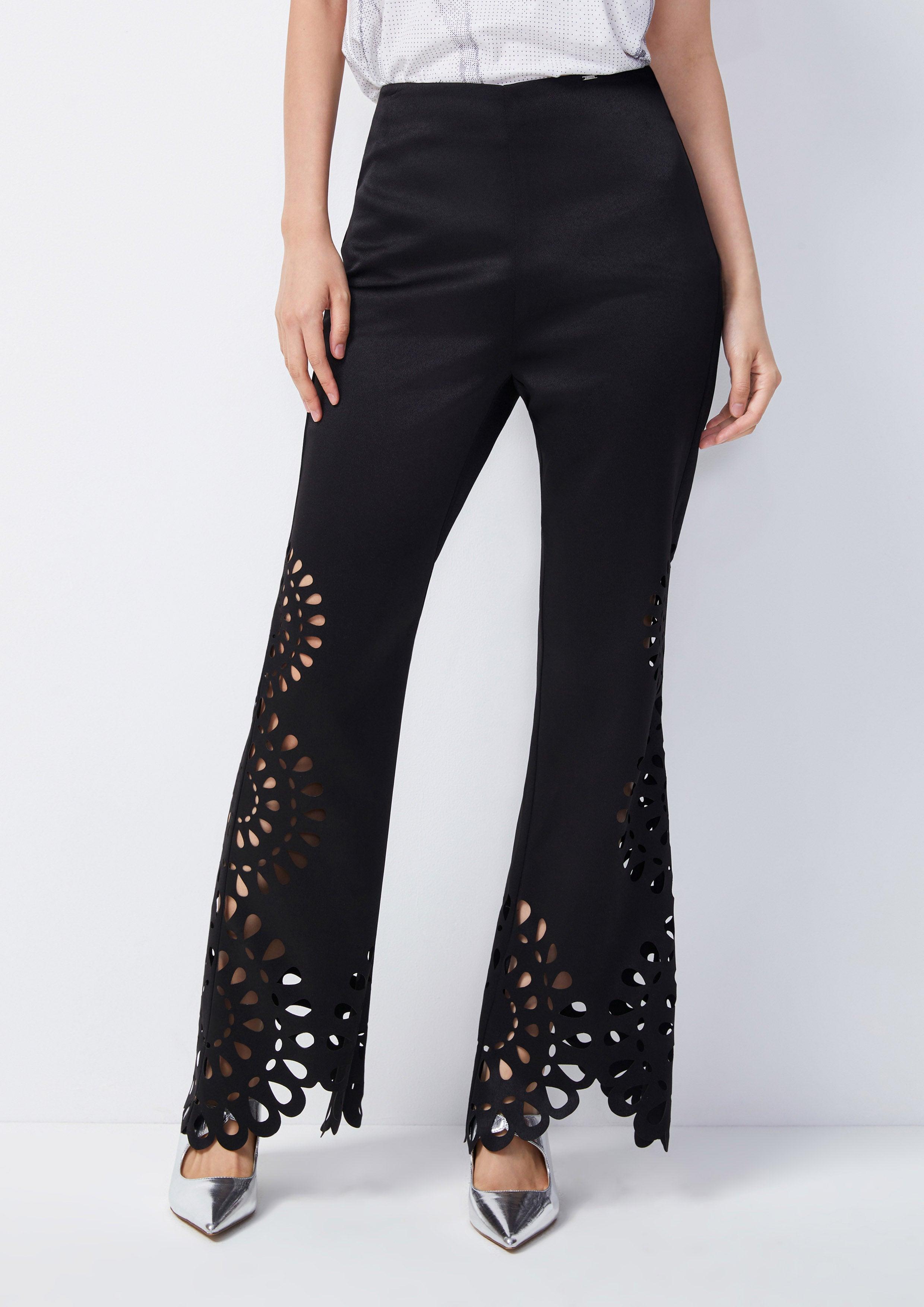 Juna Broderie Flare Trousers - QuinnOfficial Store