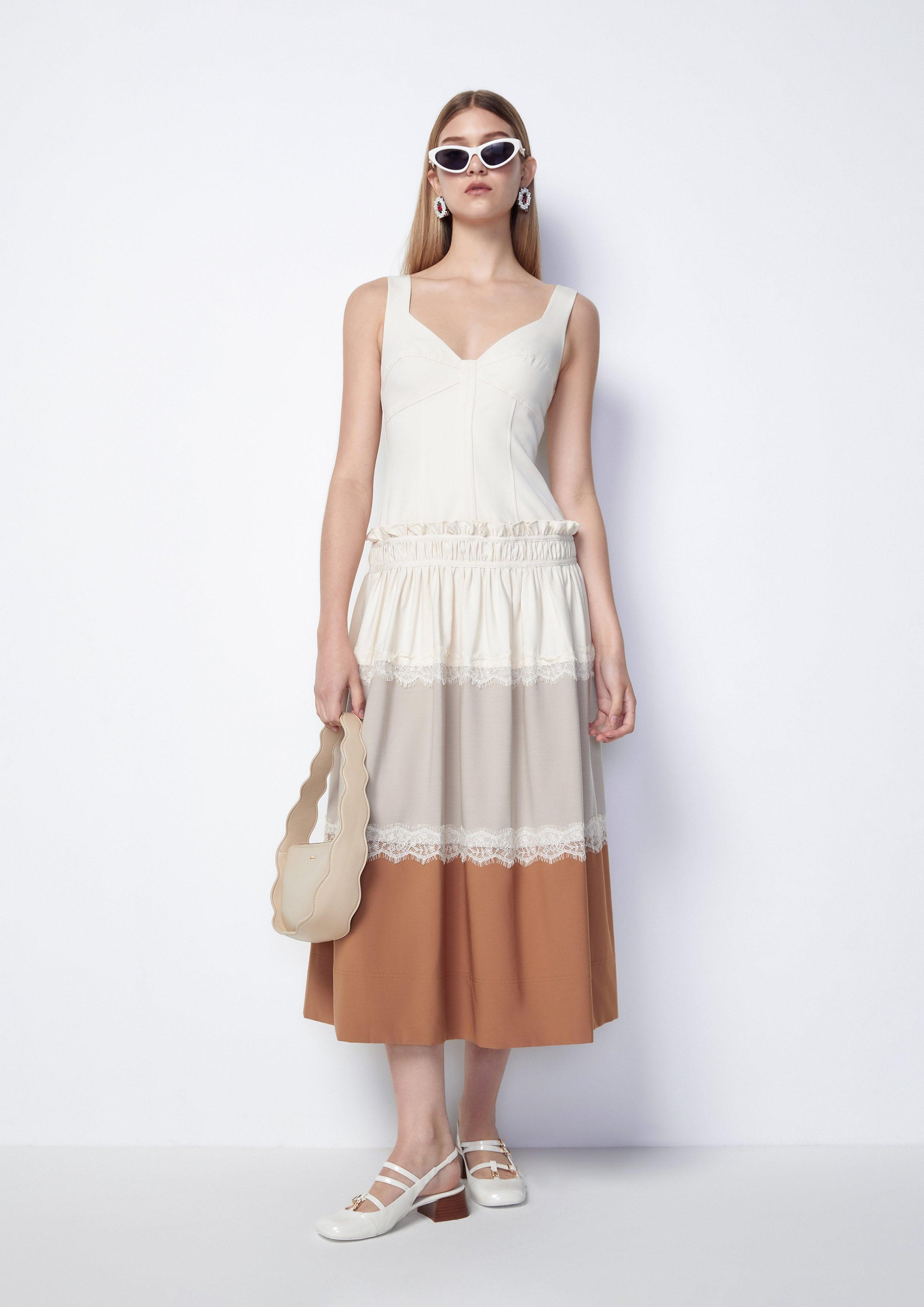 Laced Sleeveless Midi Dress - QuinnOfficial Store