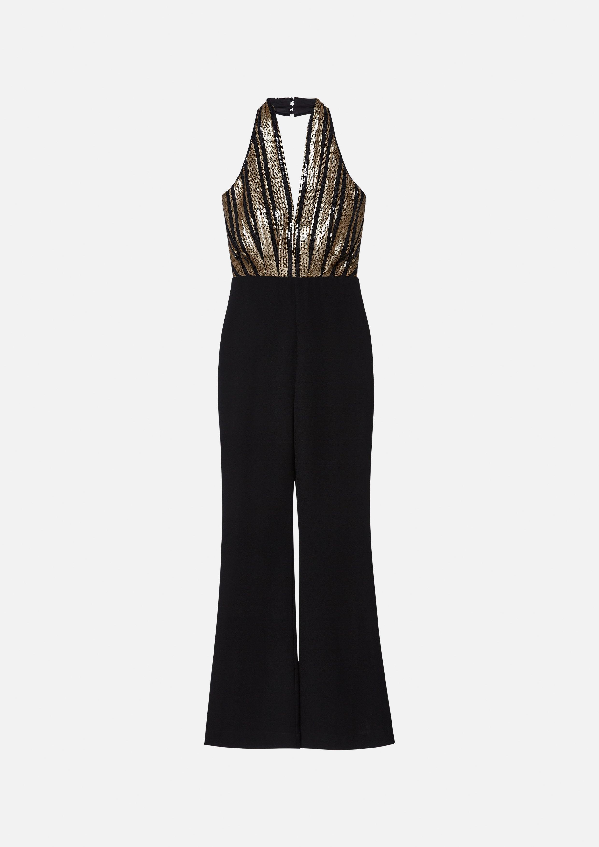 Sequin Sleeveless Halter Jumpsuit - QuinnOfficial Store