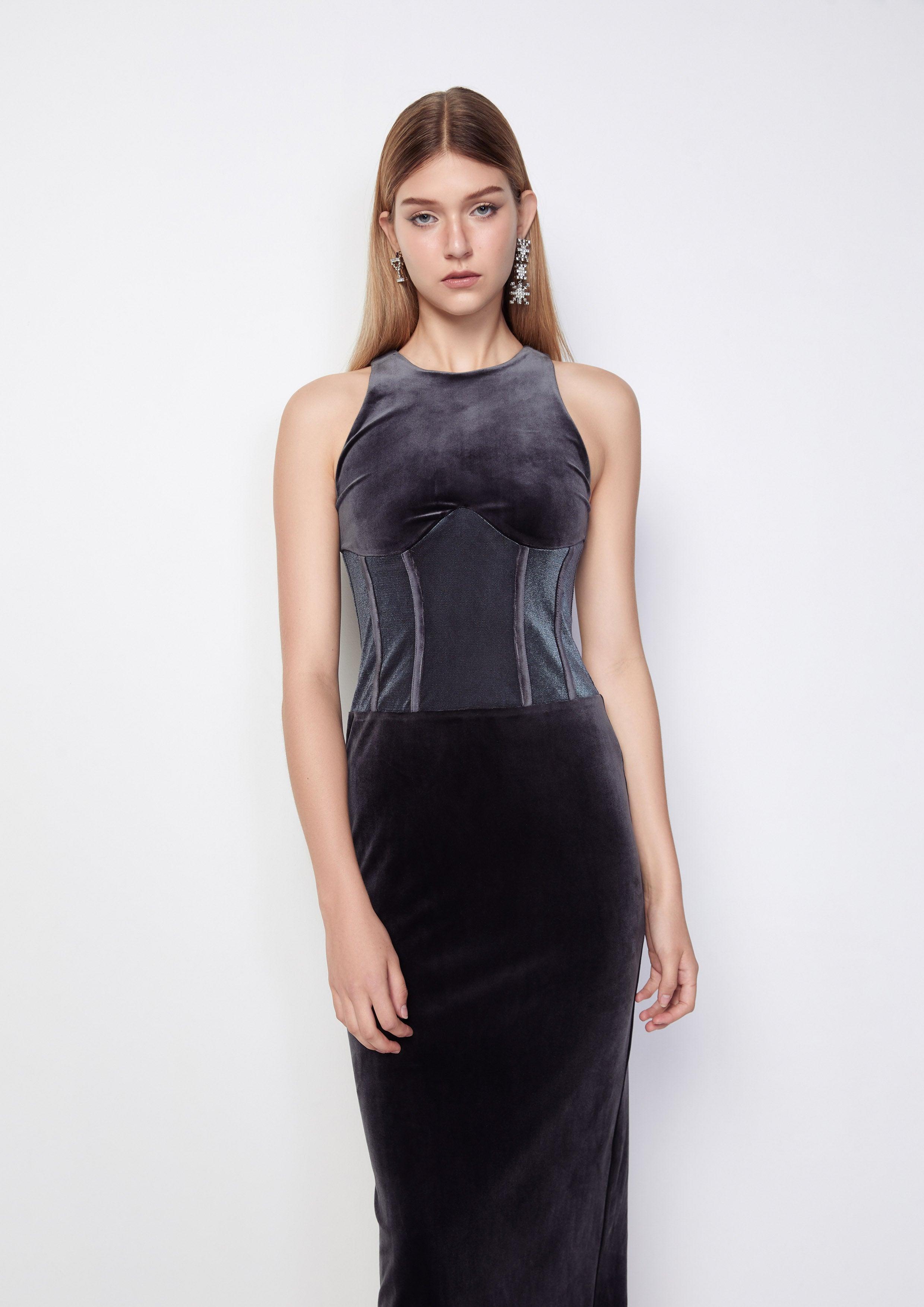 Velvet Maxi Sheath Dress - QuinnOfficial Store