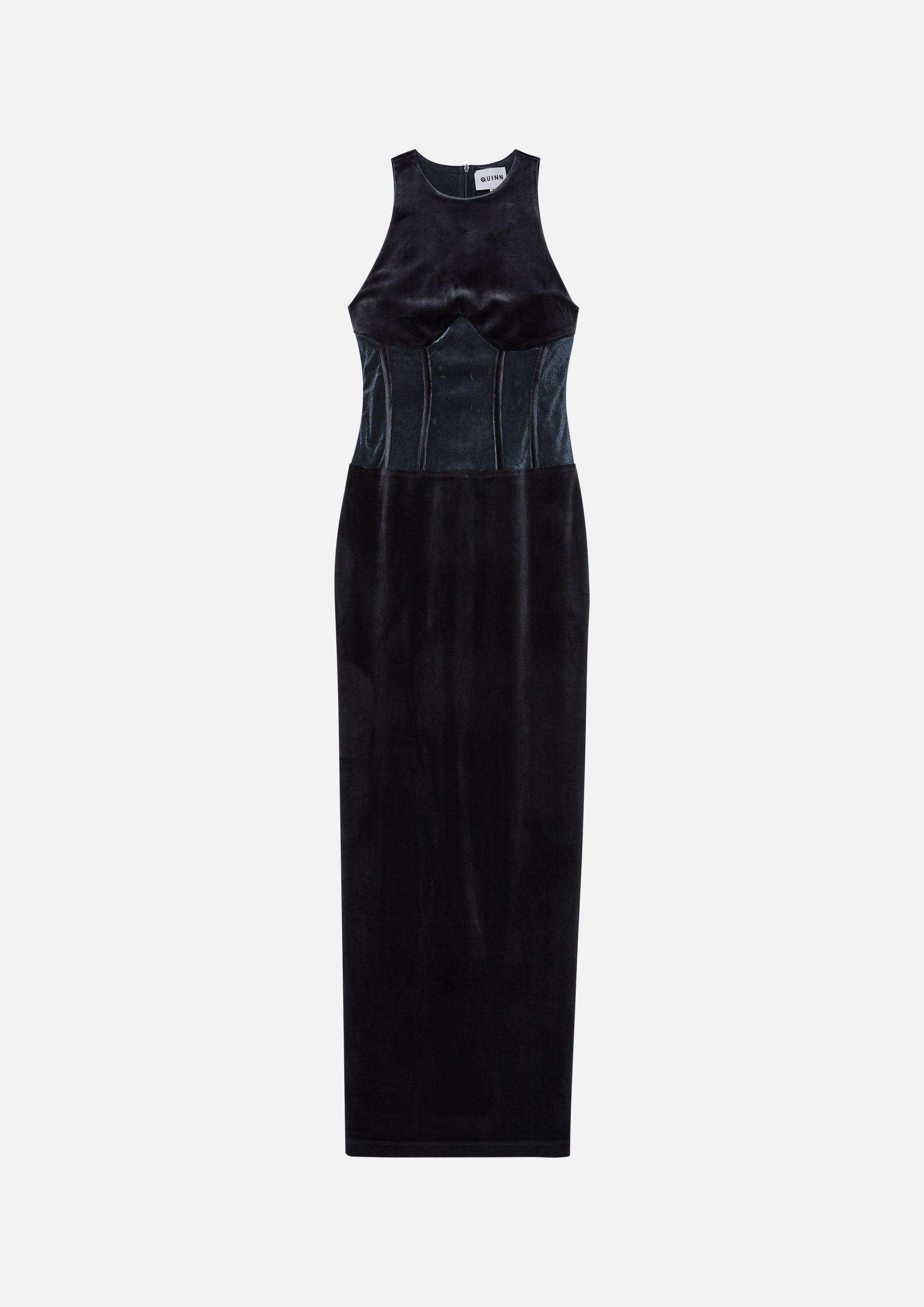 Velvet Maxi Sheath Dress - QuinnOfficial Store