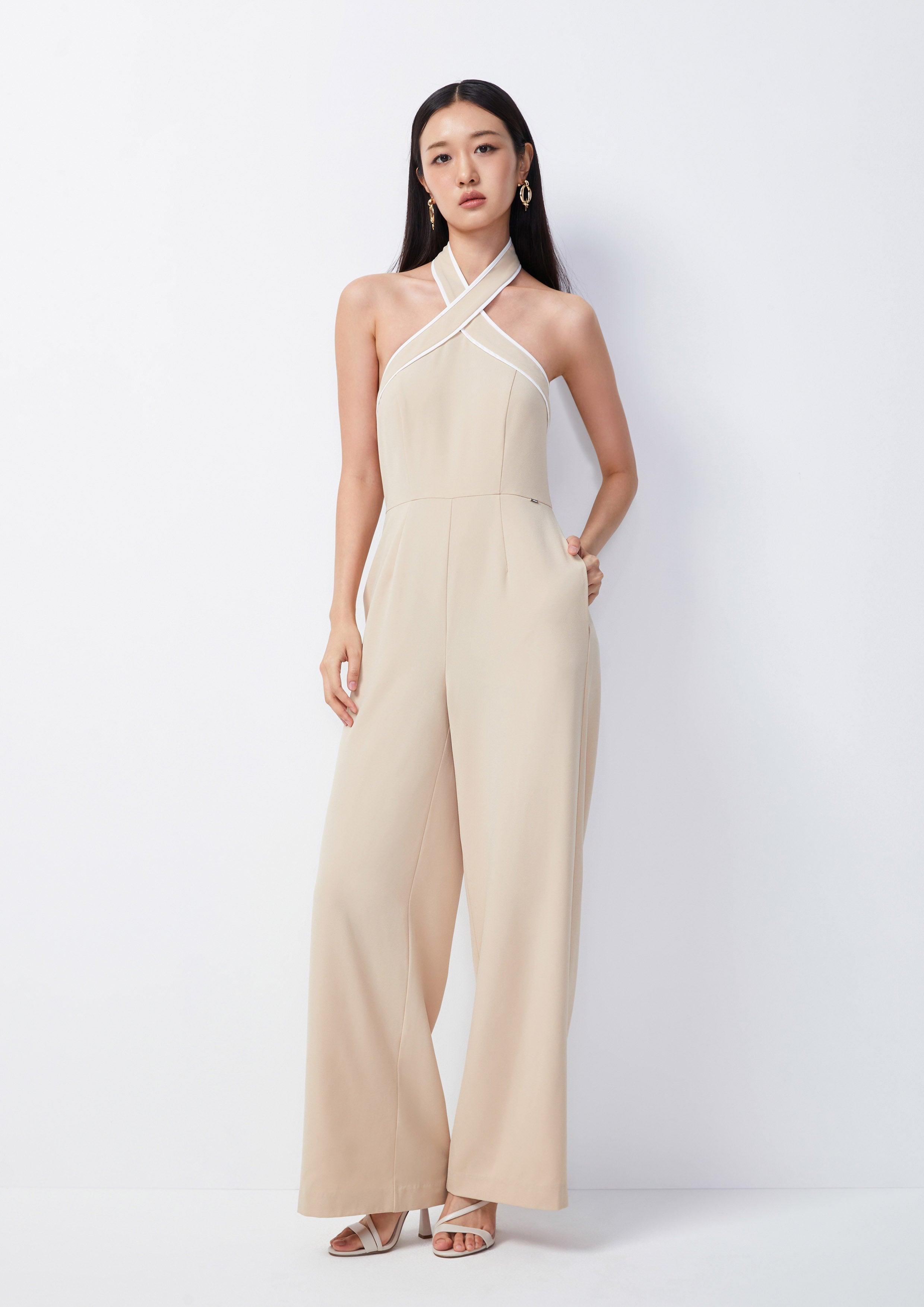 Halter Neck Wide-Leg Jumpsuit - QuinnOfficial Store