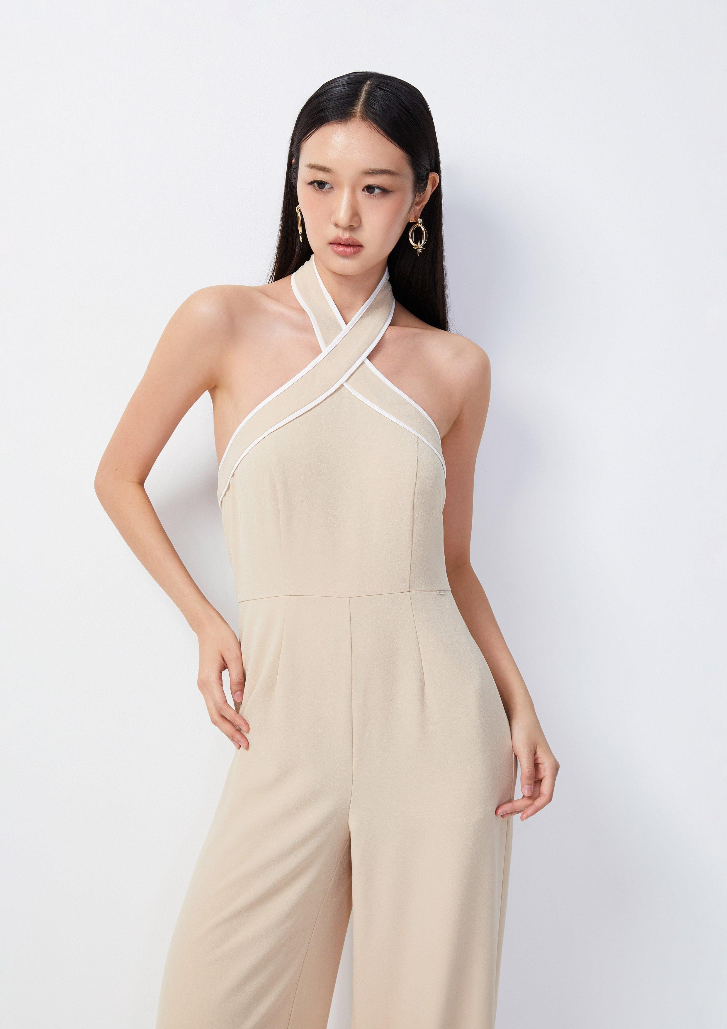 Halter Neck Wide-Leg Jumpsuit - QuinnOfficial Store