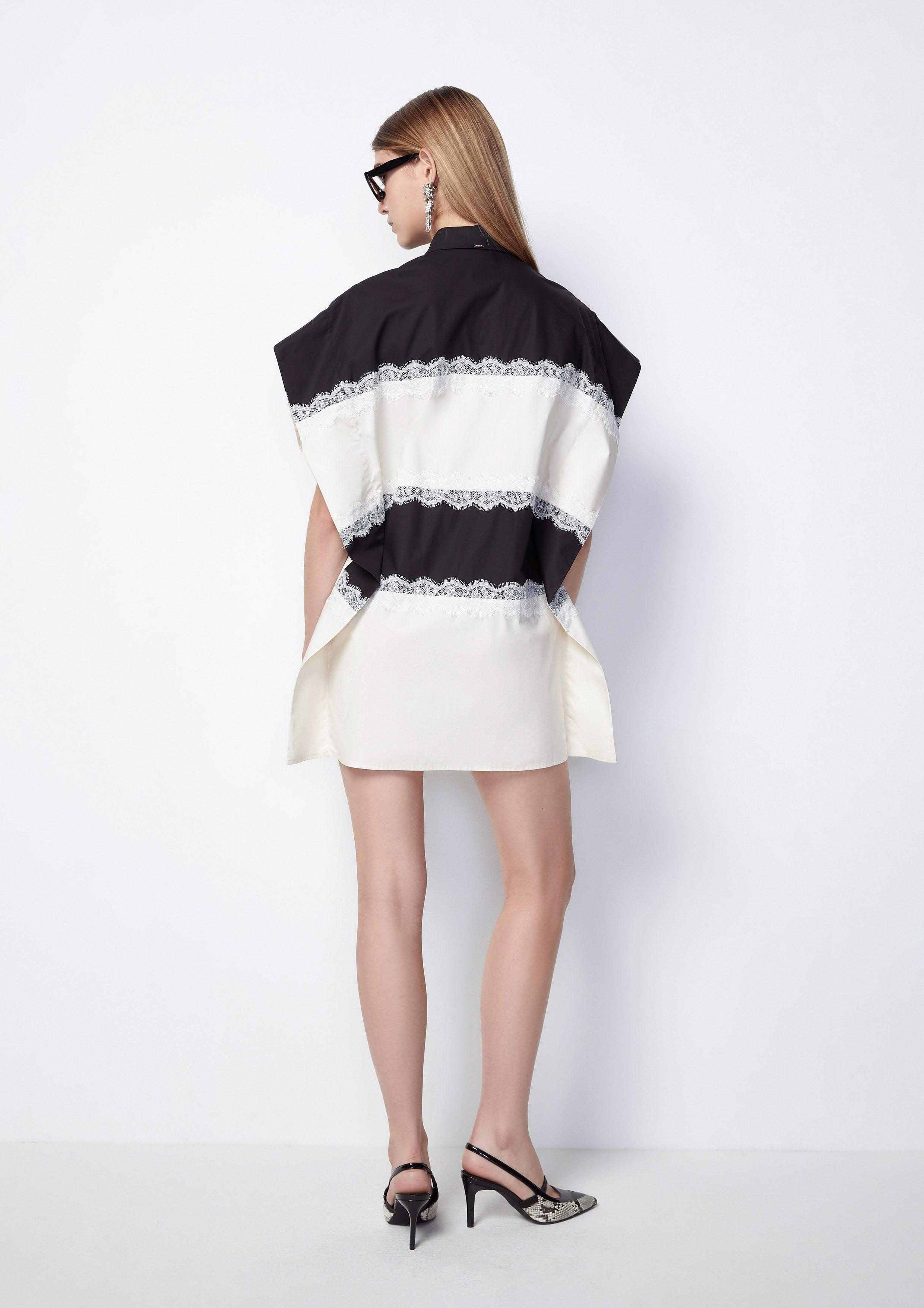 Laced Broad Striped Mini Dress - QuinnOfficial Store