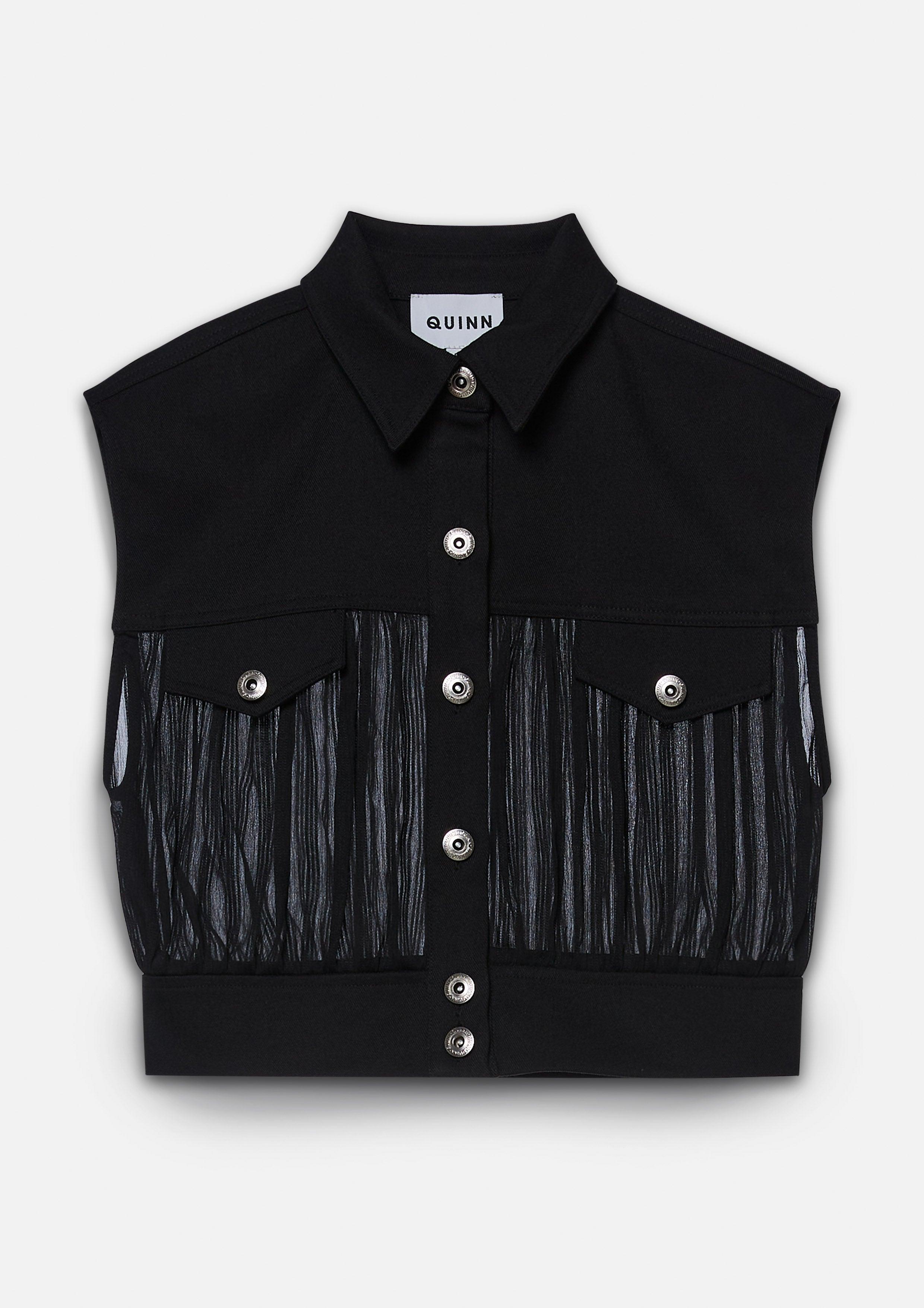 Button-Up Sheer Cropped Top - QuinnOfficial Store